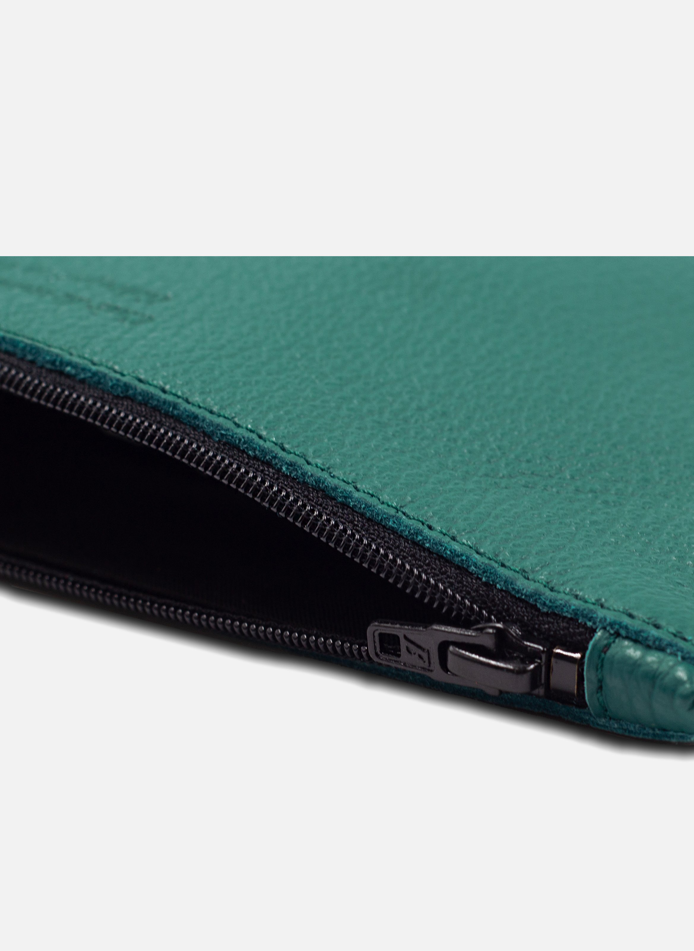 Pochette cuir grainé JULES & JENN Vert