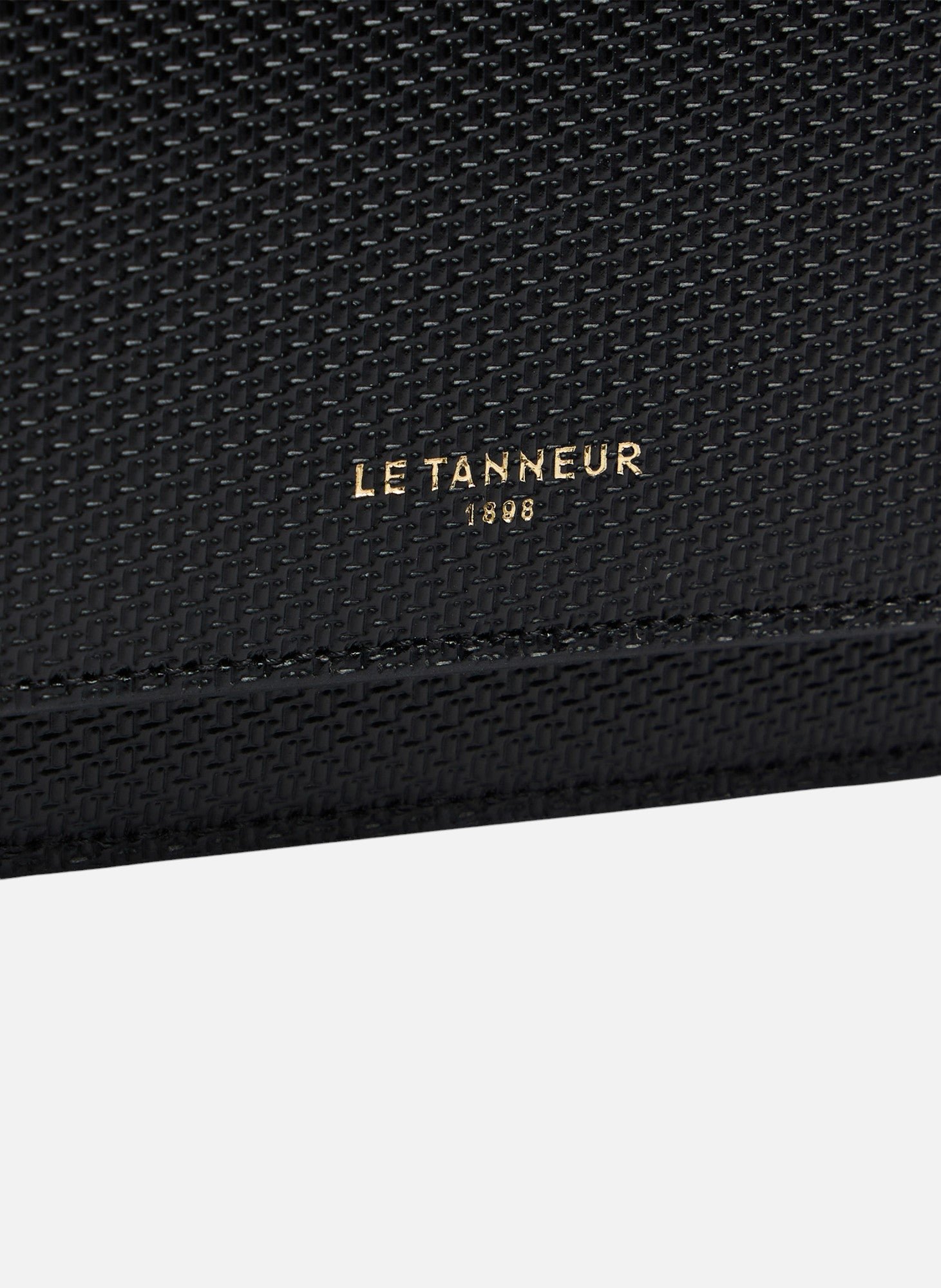 Porte cartes à rabat emilie en cuir signature t LE TANNEUR Noir