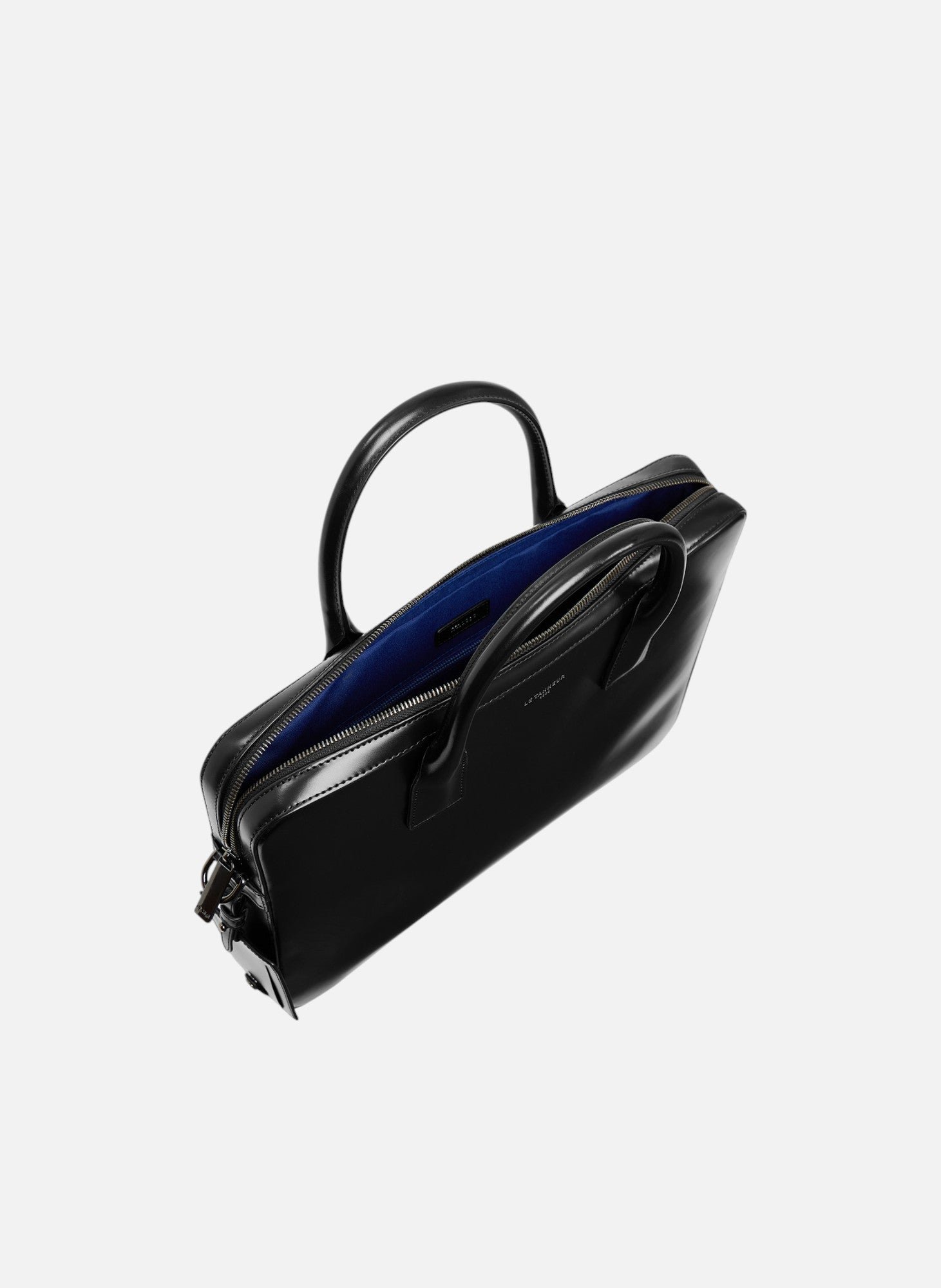 Porte documents slim 14" emile en cuir lisse business effet box LE TANNEUR Noir