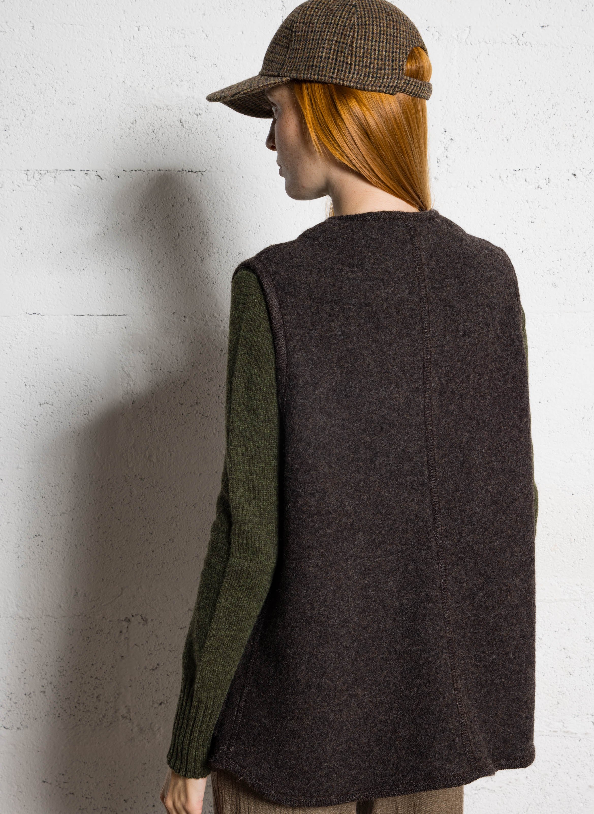 Blouson col rond en laine chicago SOEUR Marron