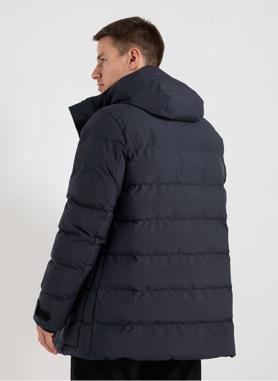 Straight Quinlan quilted hooded puffer jacket | Blue by SAVE THE DUCK Straight Quinlan quilted hooded puffer jacket Blue