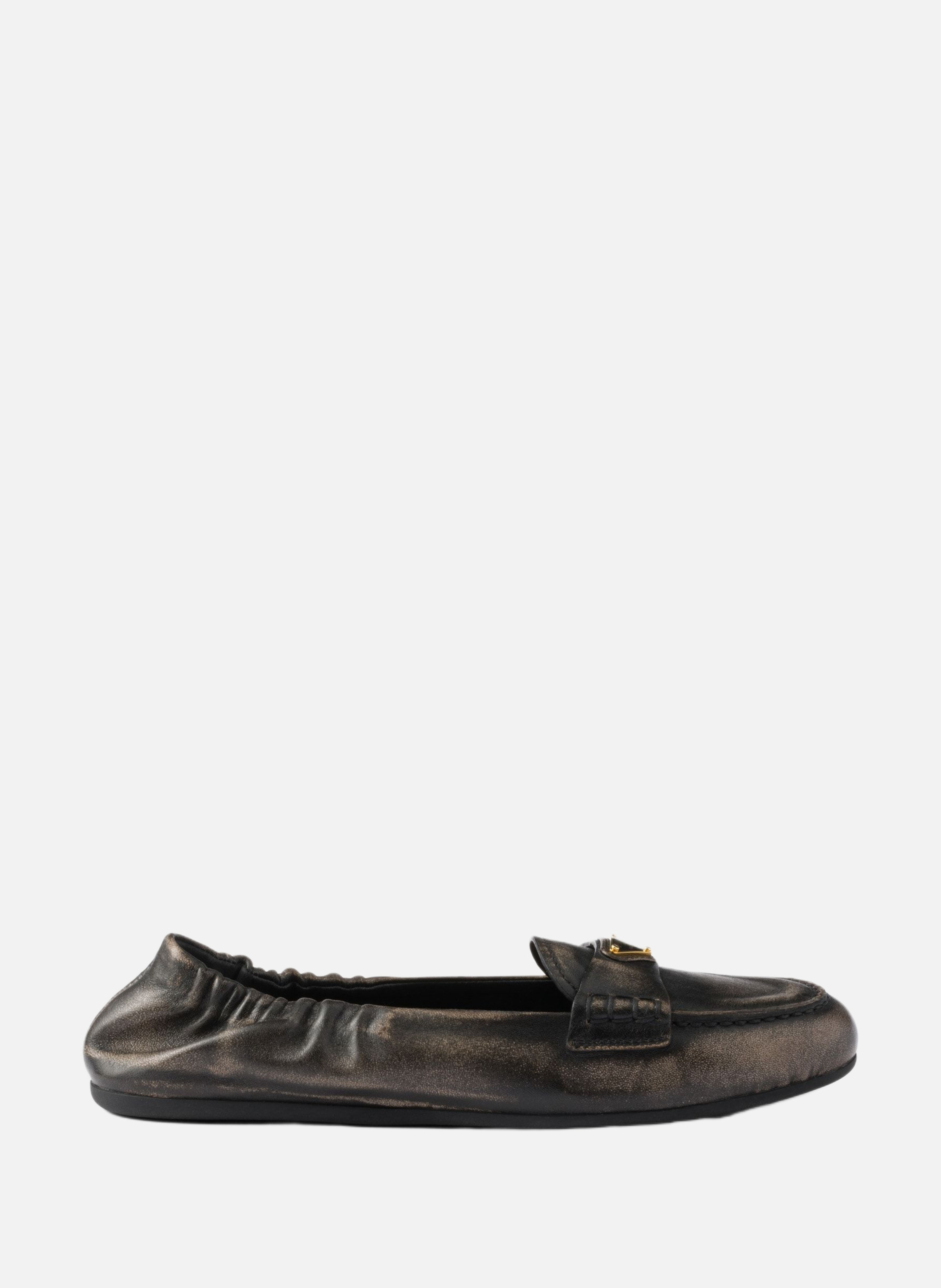 PRADA Mocassins en cuir nappa Noir