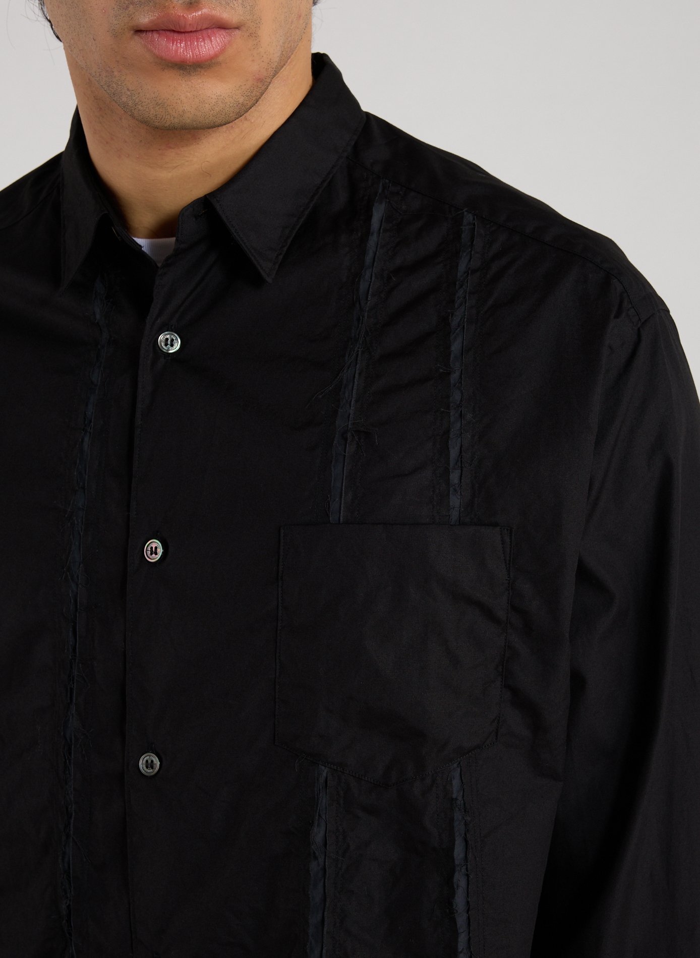 Chemise col classique manches contrastantes en coton COMME DES GARCONS HOMME Black