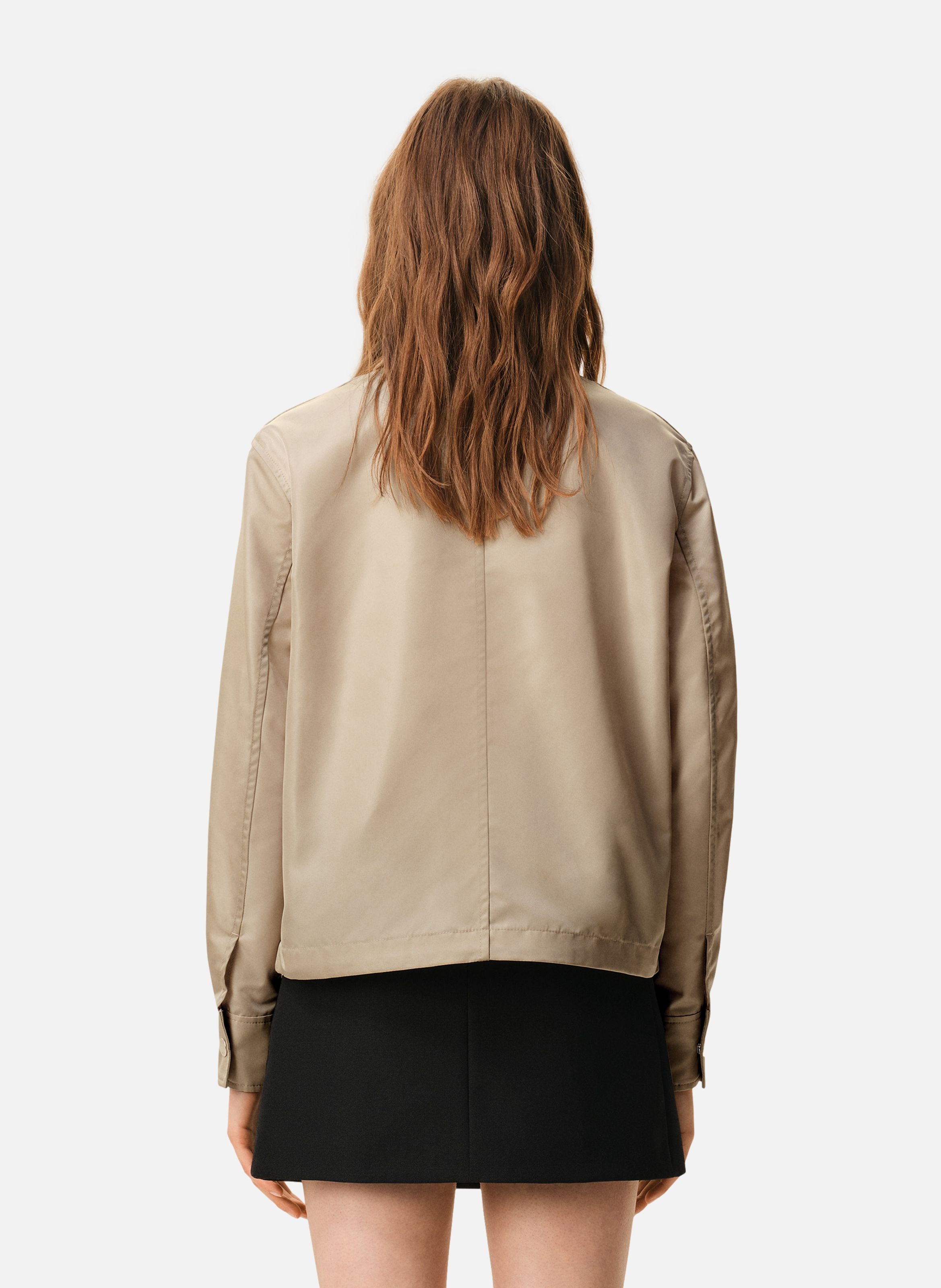 Blouson boutonné rivet ami de cœur unisexe en nylon AMI PARIS Beige