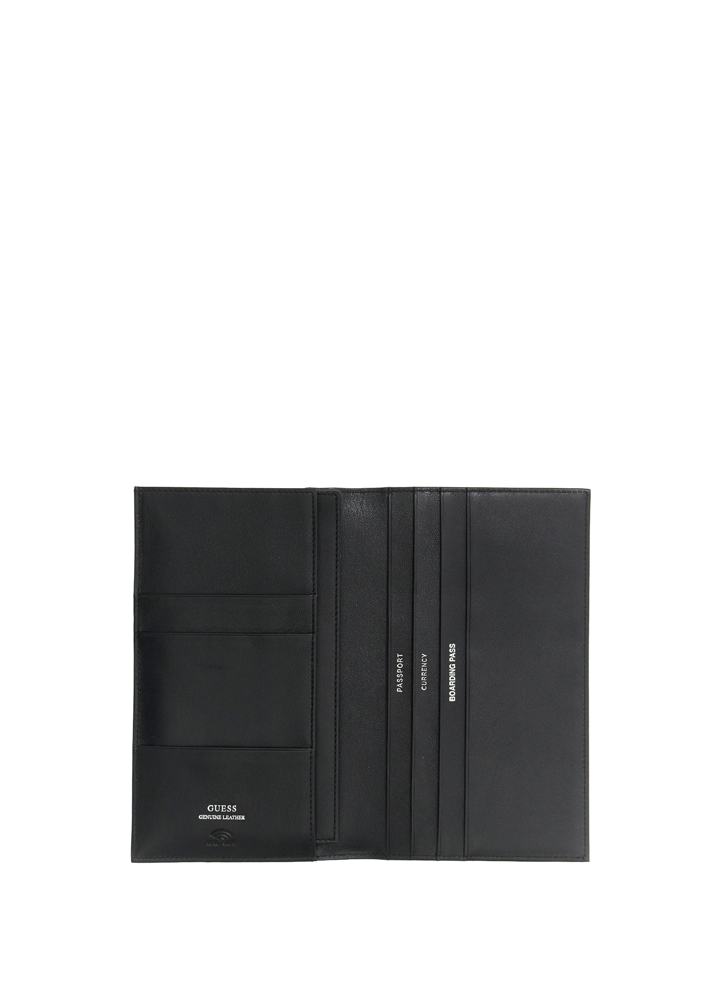 Multi-compartment leather wallet GUESS Black