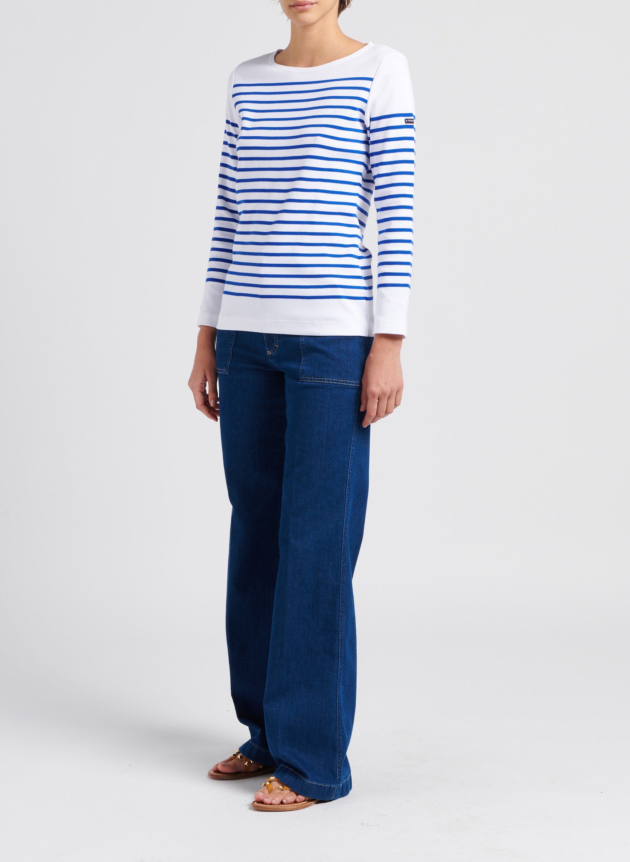 Marinière col bateau en jersey ARMOR-LUX Blanc