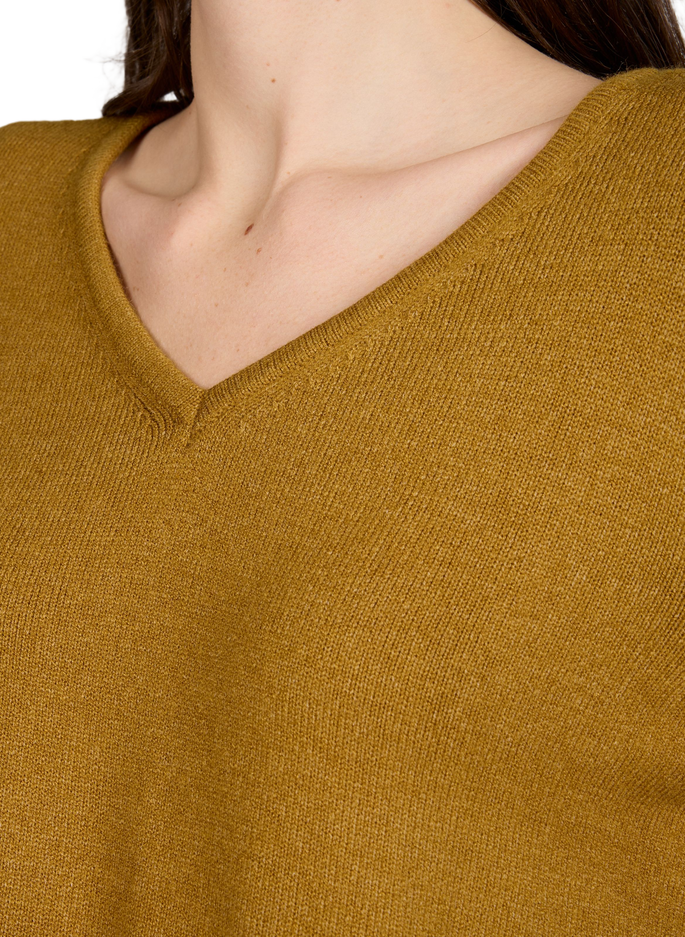 Pull à col V VILA Marron