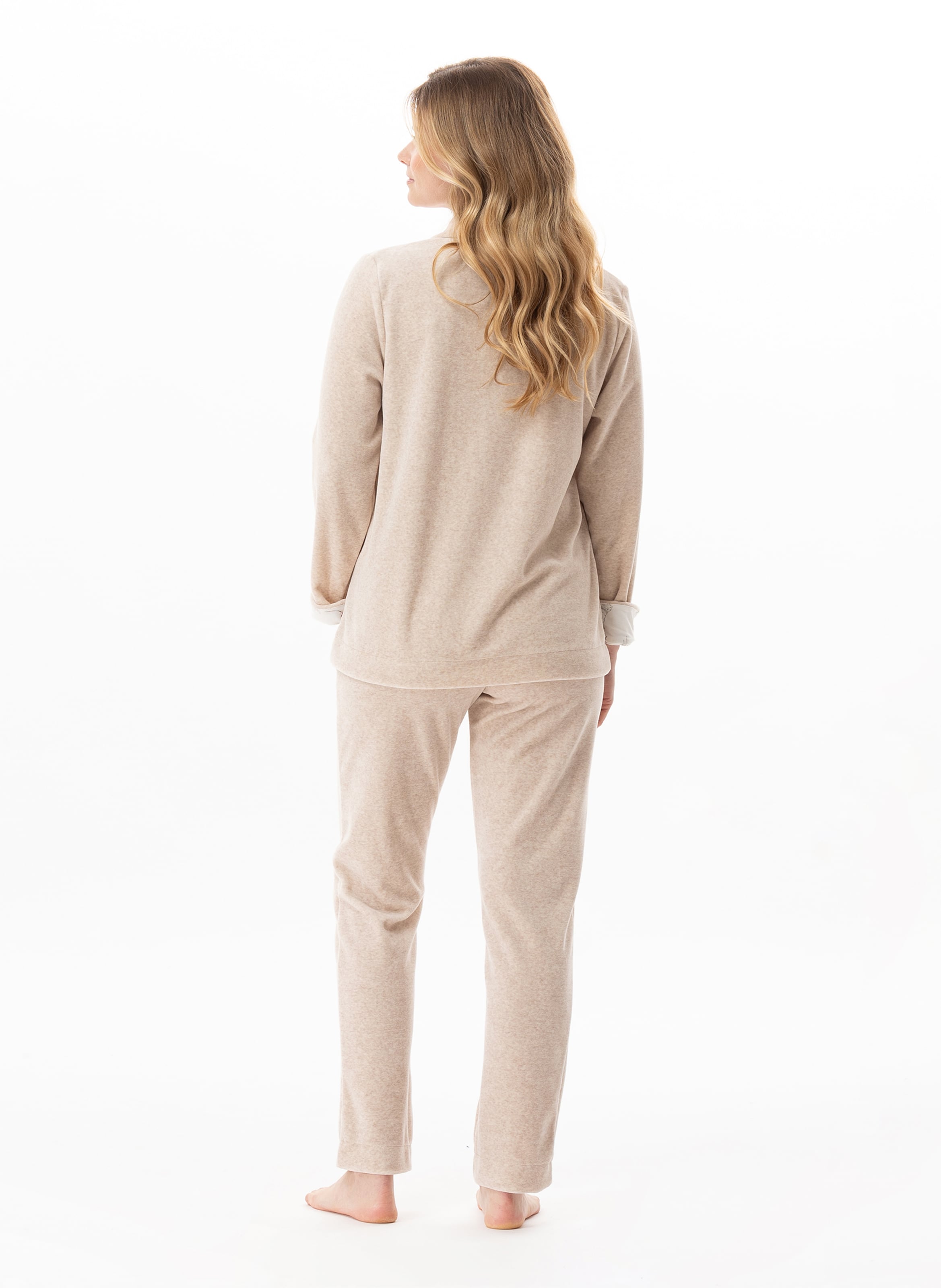 Pyjama en velours kelly 124 LE CHAT Beige
