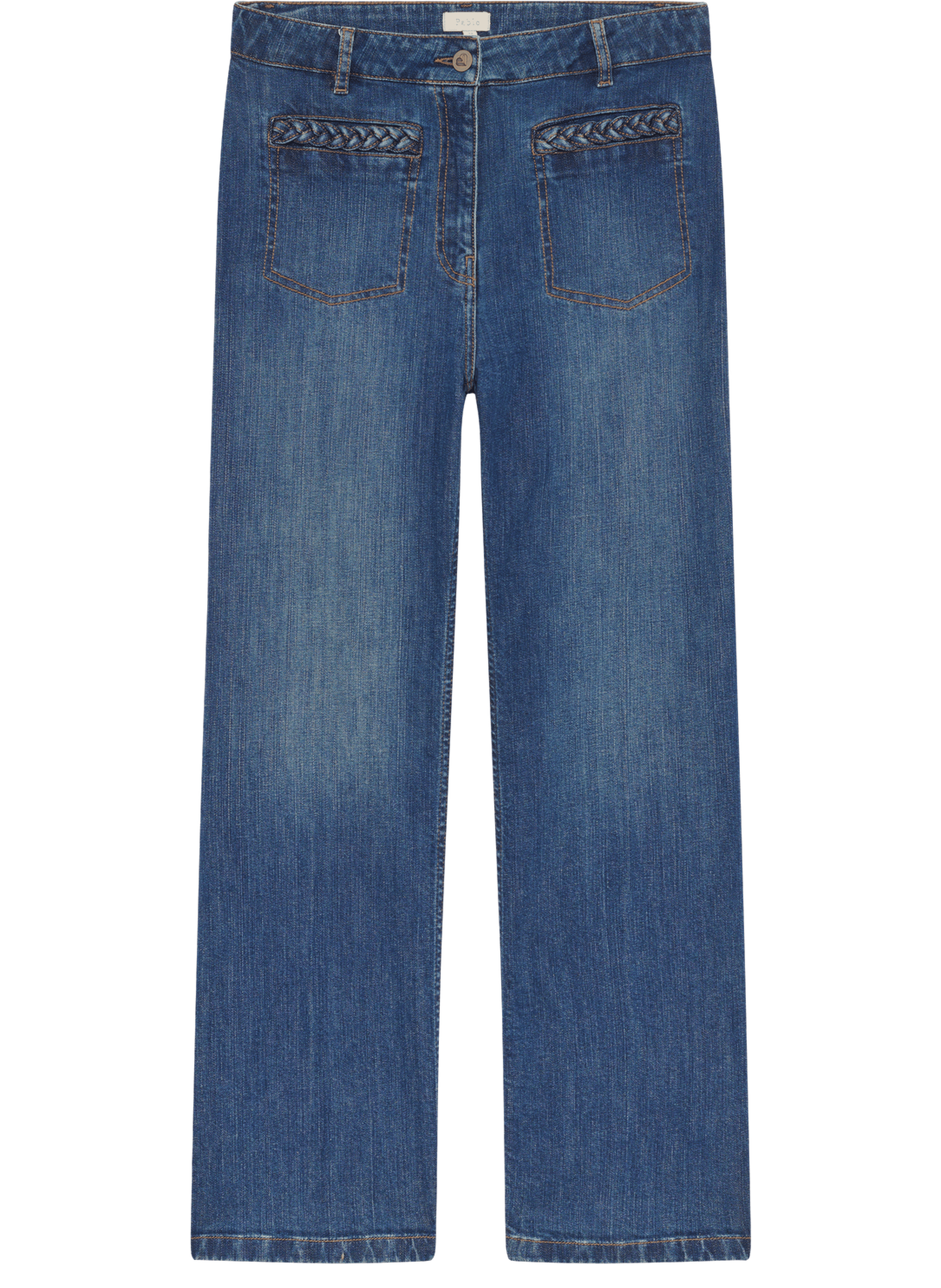 Jean droit à tresses en denim brut - bronte PABLO Bleu
