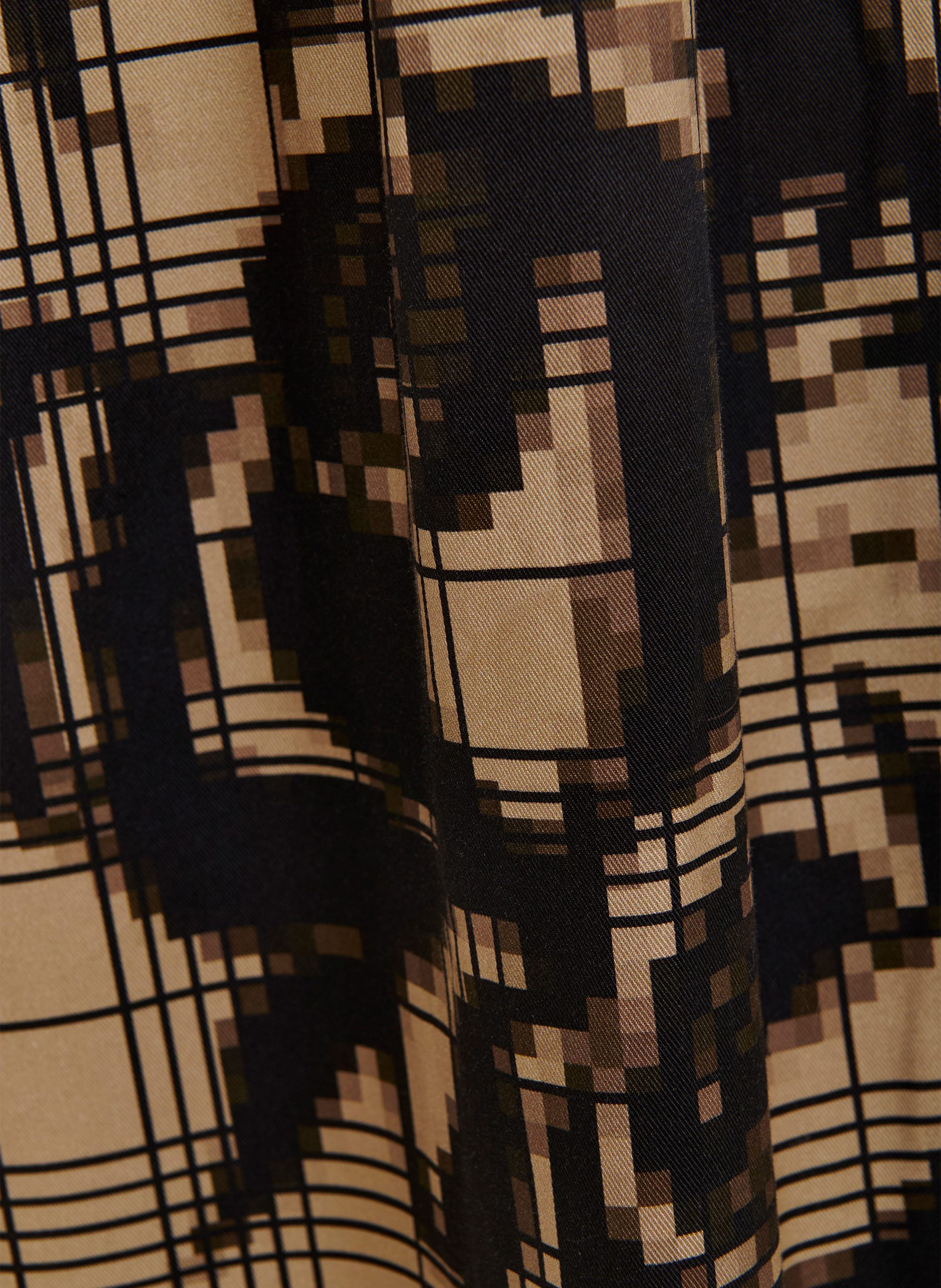 Pantalon large à carreaux jane ESSENTIEL ANTWERP Marron