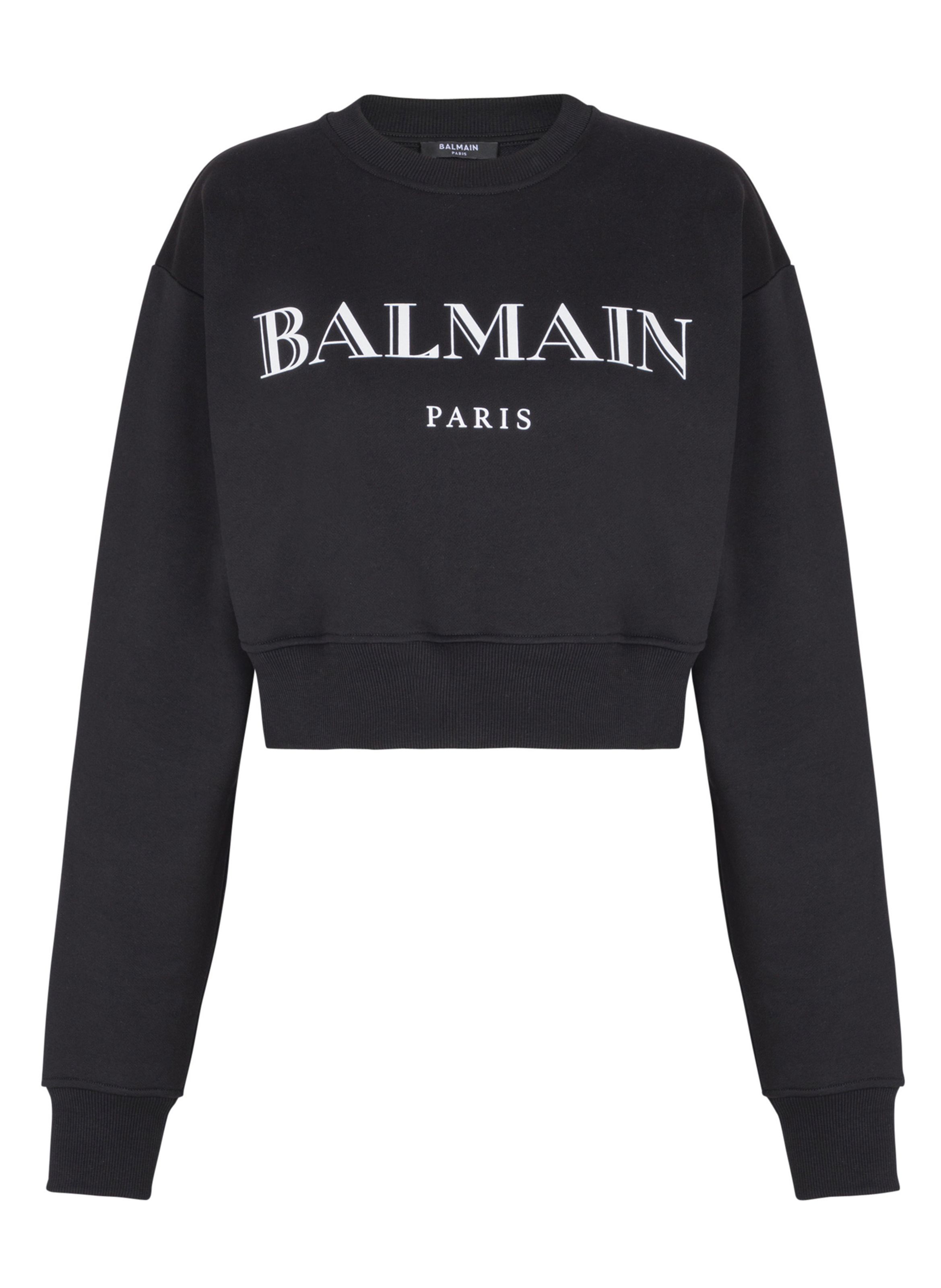 Sweat-shirt à col ras du cou imprimé balmain BALMAIN Noir