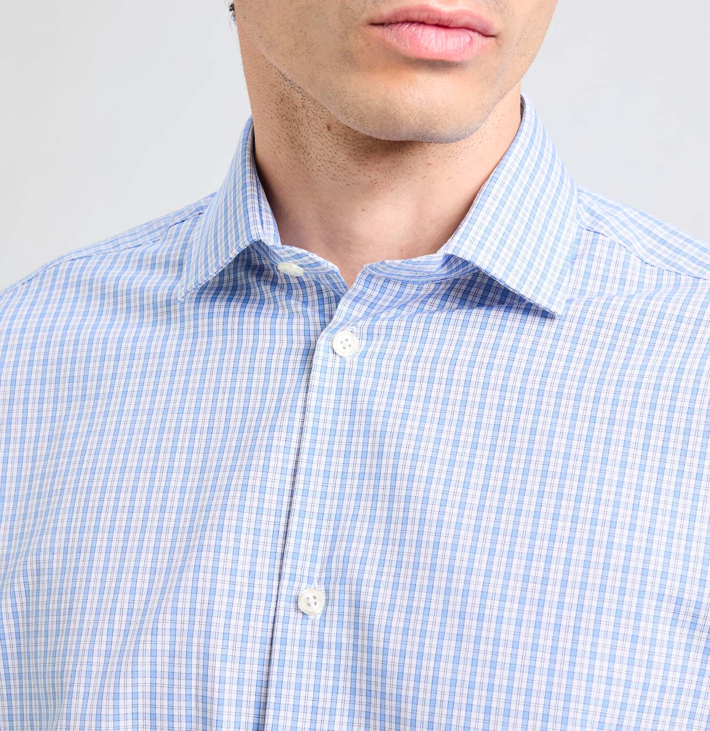 Fold checkered shirt AU PRINTEMPS PARIS Blue