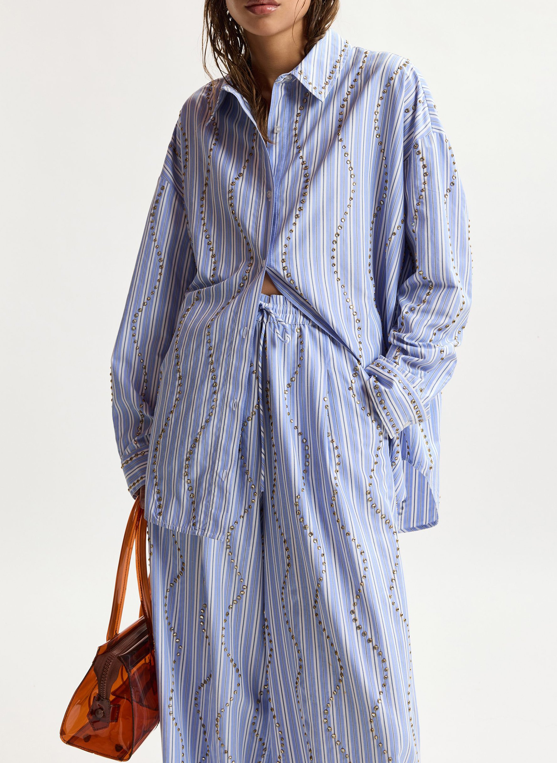 Chemise à rayures col classique jehlani ESSENTIEL ANTWERP Bleu