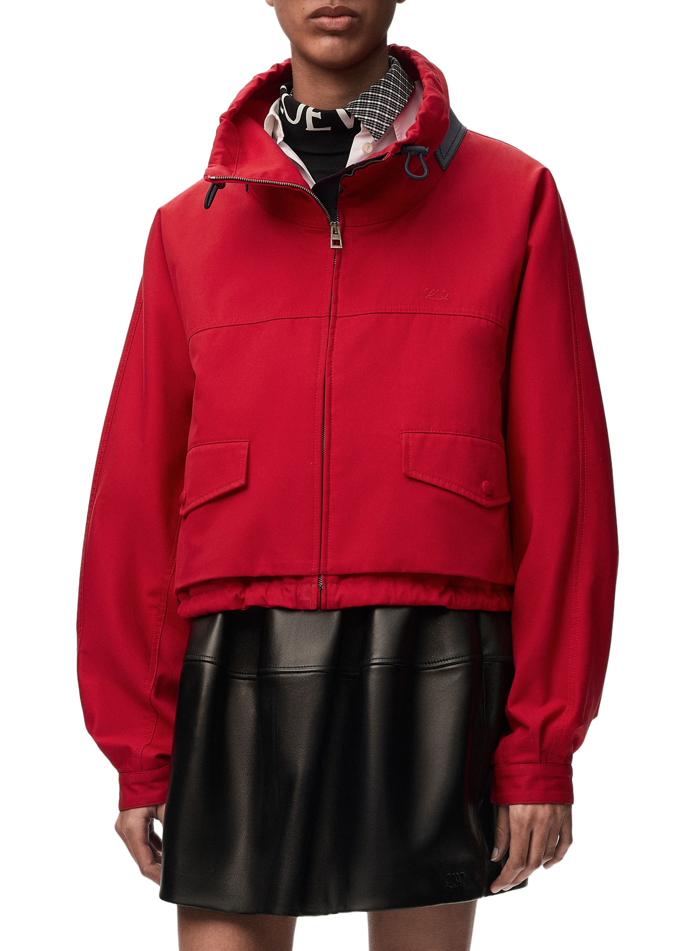 Kapuzenjacke aus Baumwolle und Seide LOEWE Rot