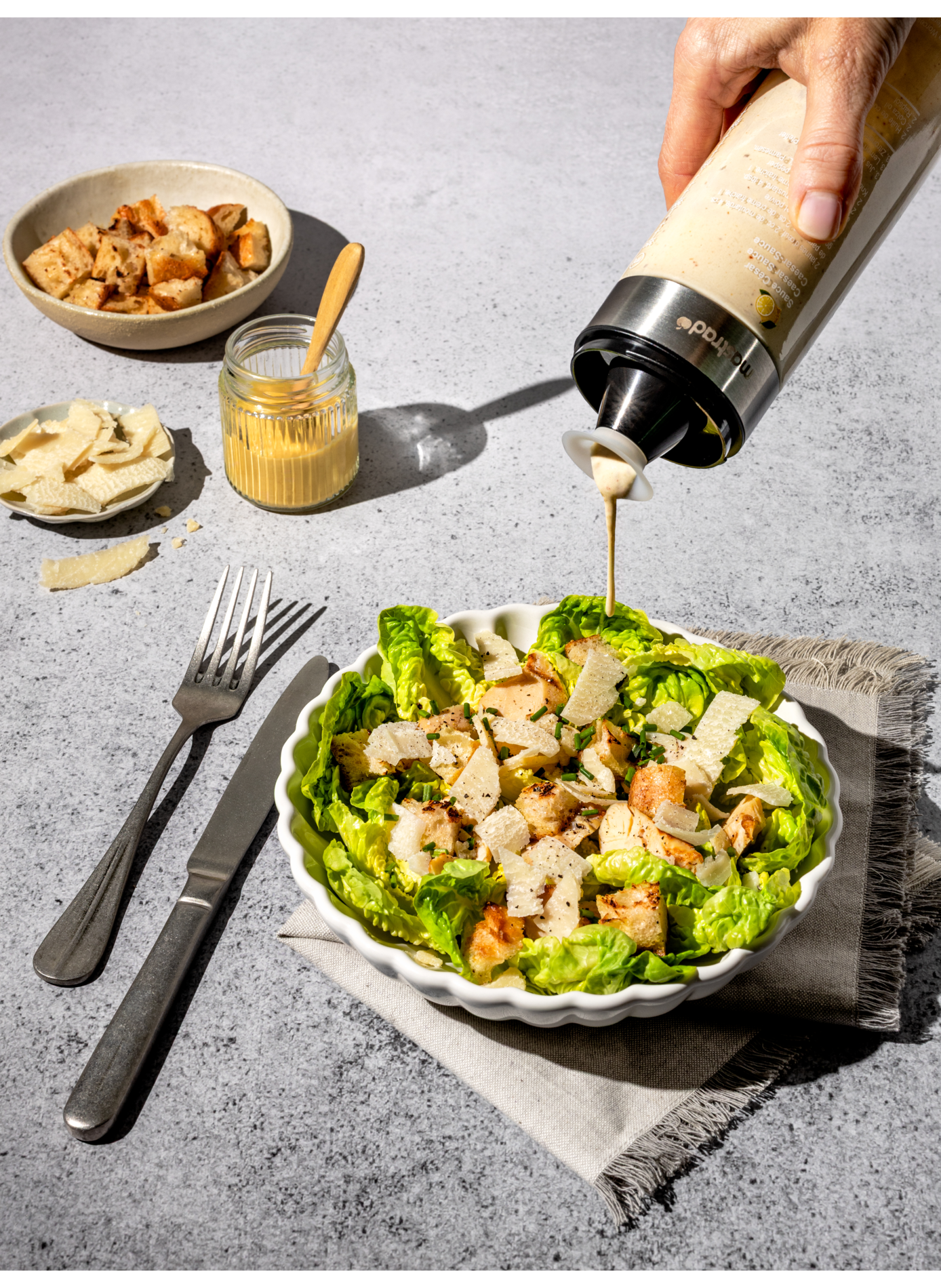 Glass graduated salad dressing shaker MASTRAD Transparent