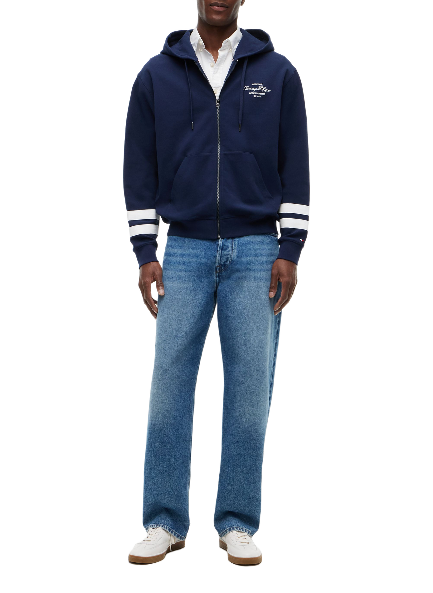 Gefütterter Hoodie aus Baumwollmischung TOMMY HILFIGER Blau