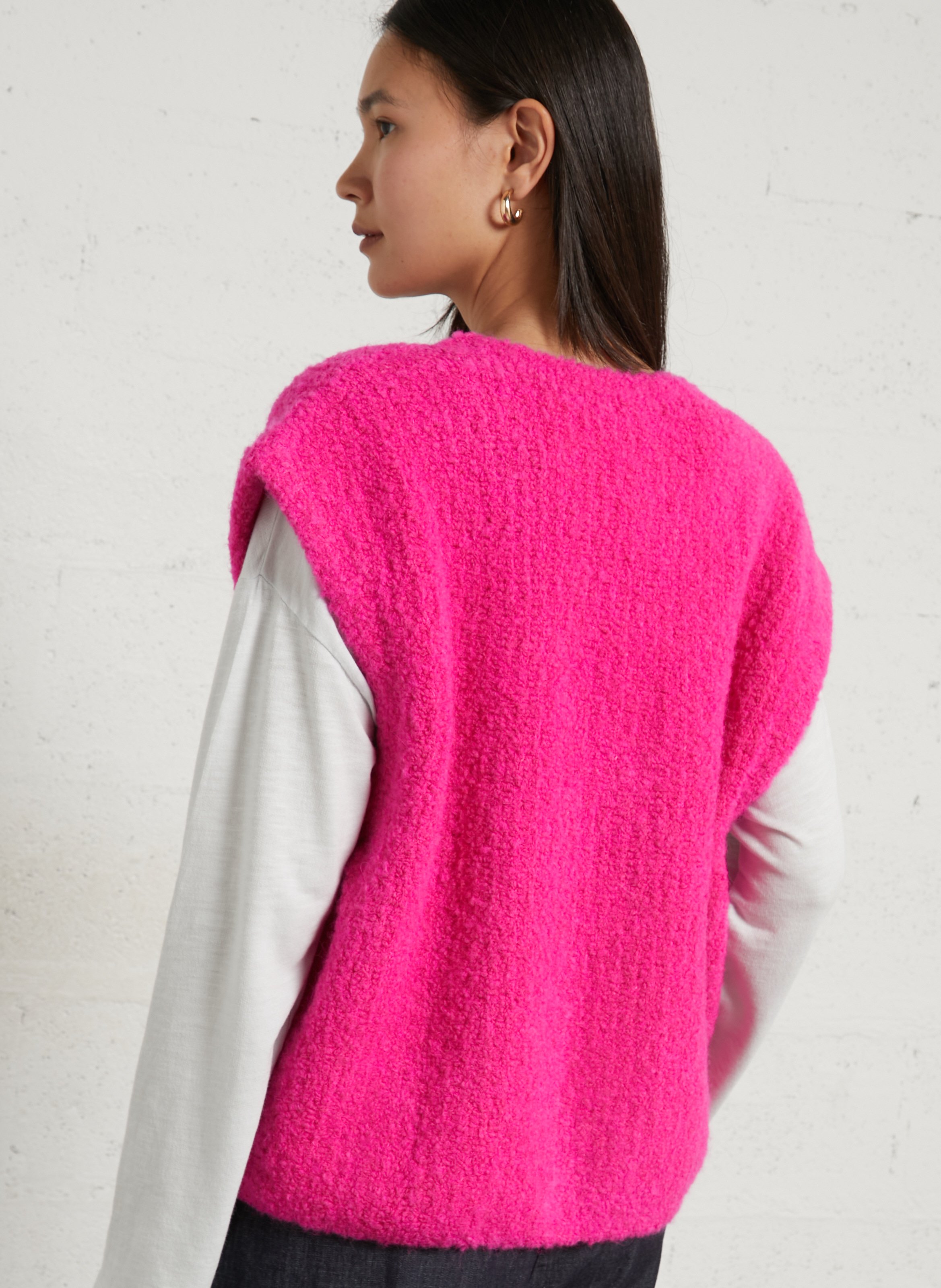 Gilet oversize en laine mélangée zolly AMERICAN VINTAGE Rose