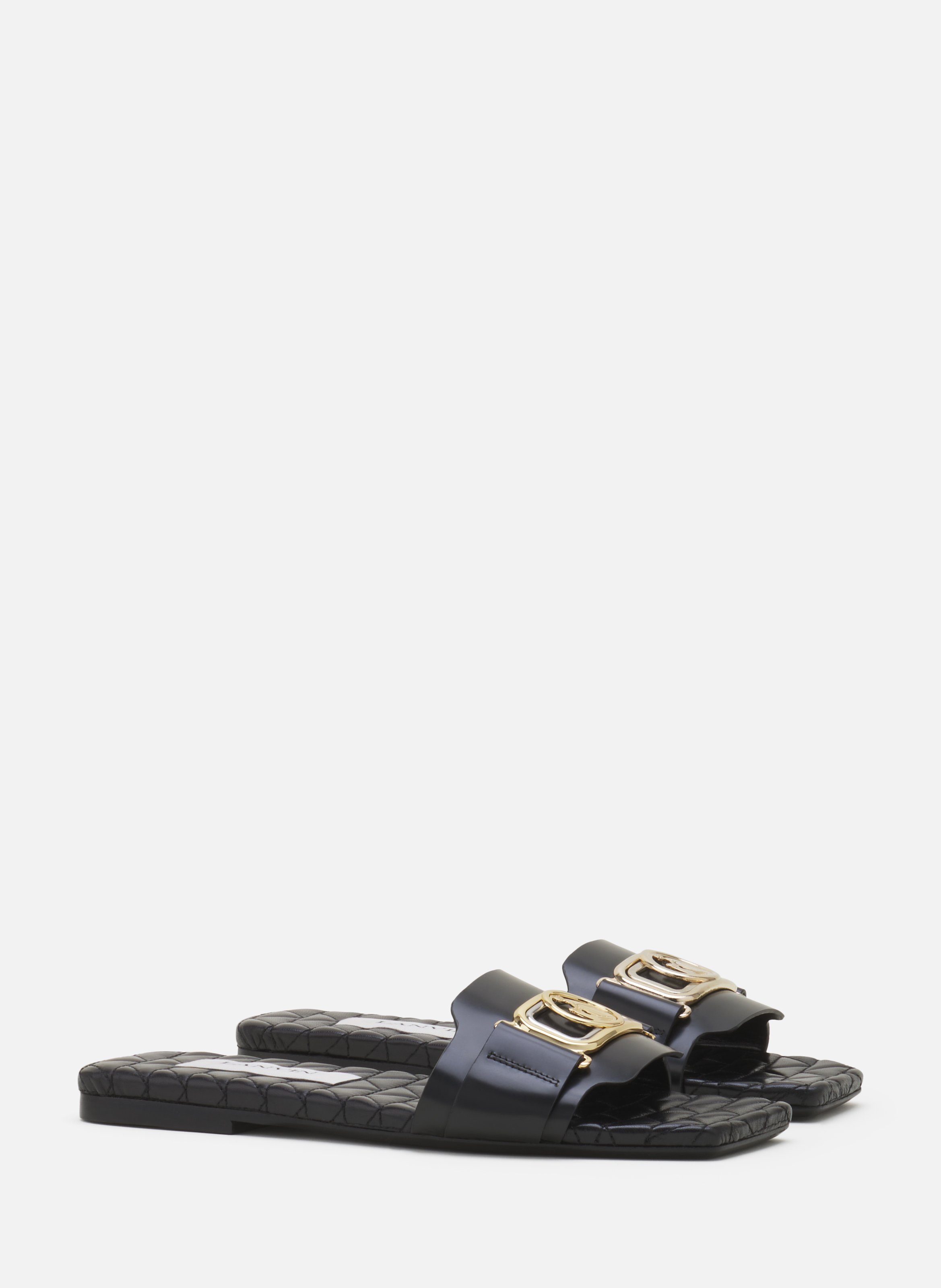 Mules plat la mère et l'enfant LANVIN Noir