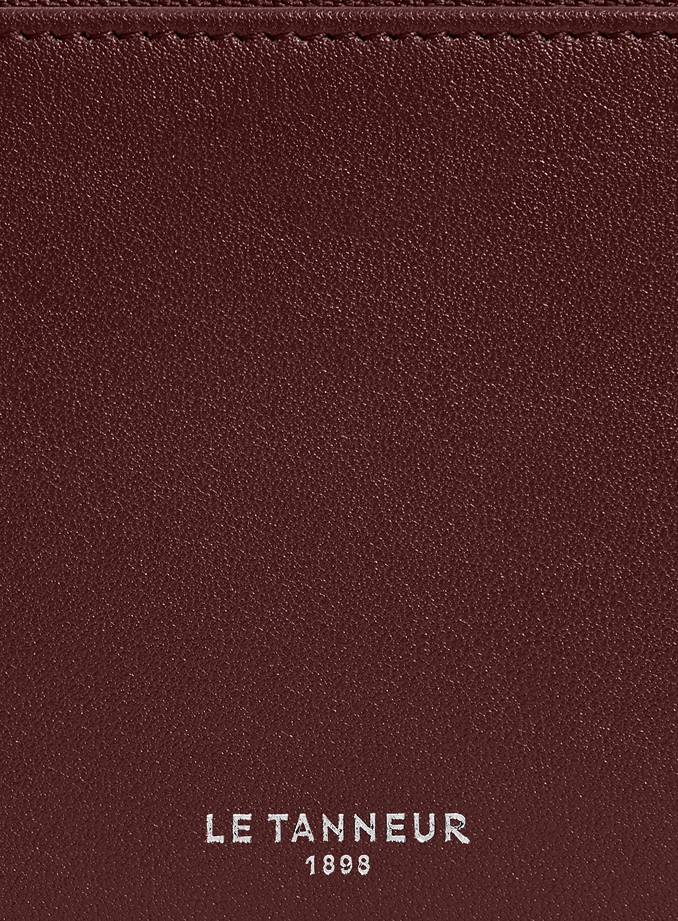 Porte monnaie zippé avec porte cartes amovible albertine en cuir lisse LE TANNEUR Rouge