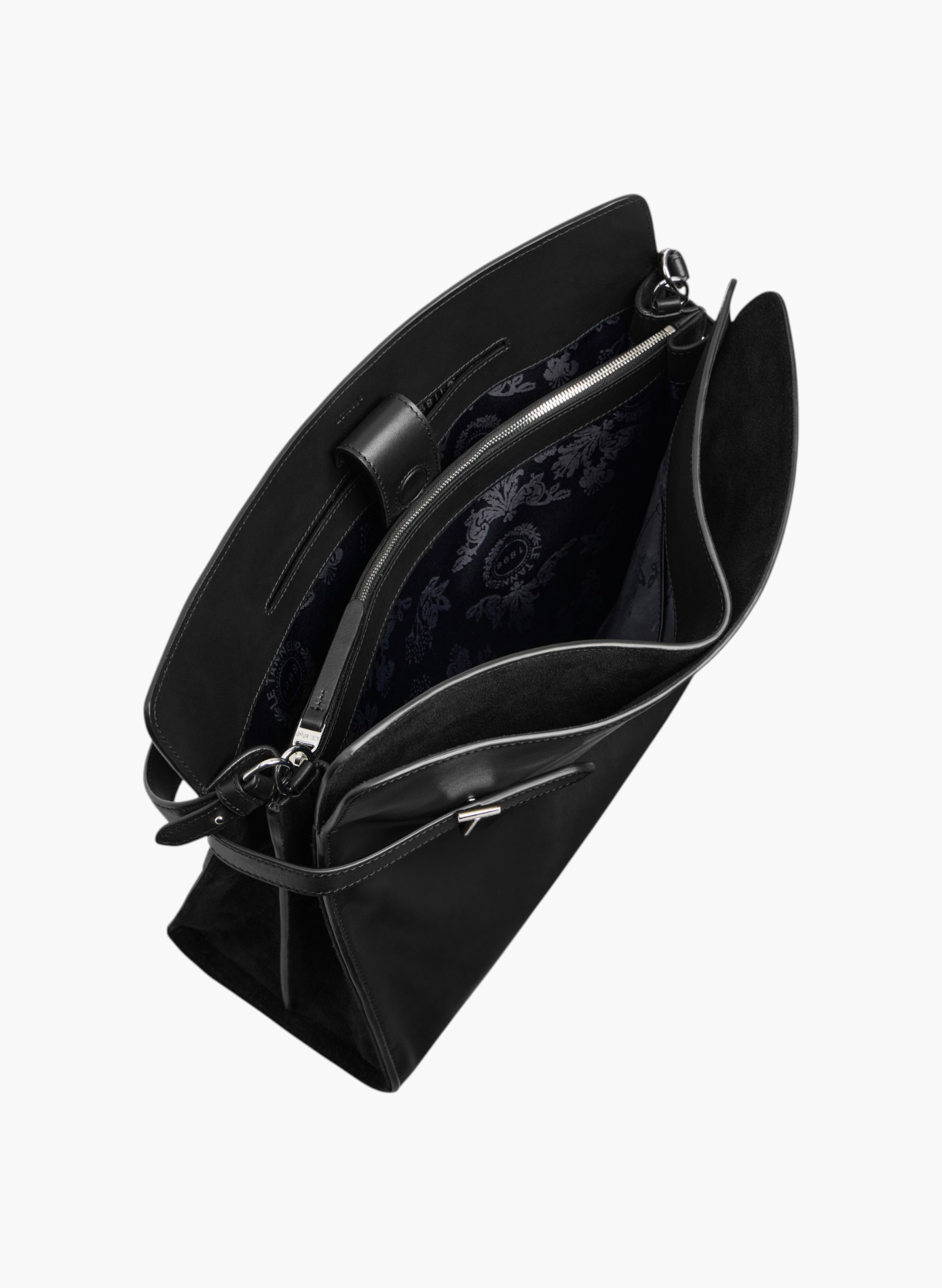 Sac porté épaule modèle maxi emie en cuir lisse et nubuck LE TANNEUR Noir