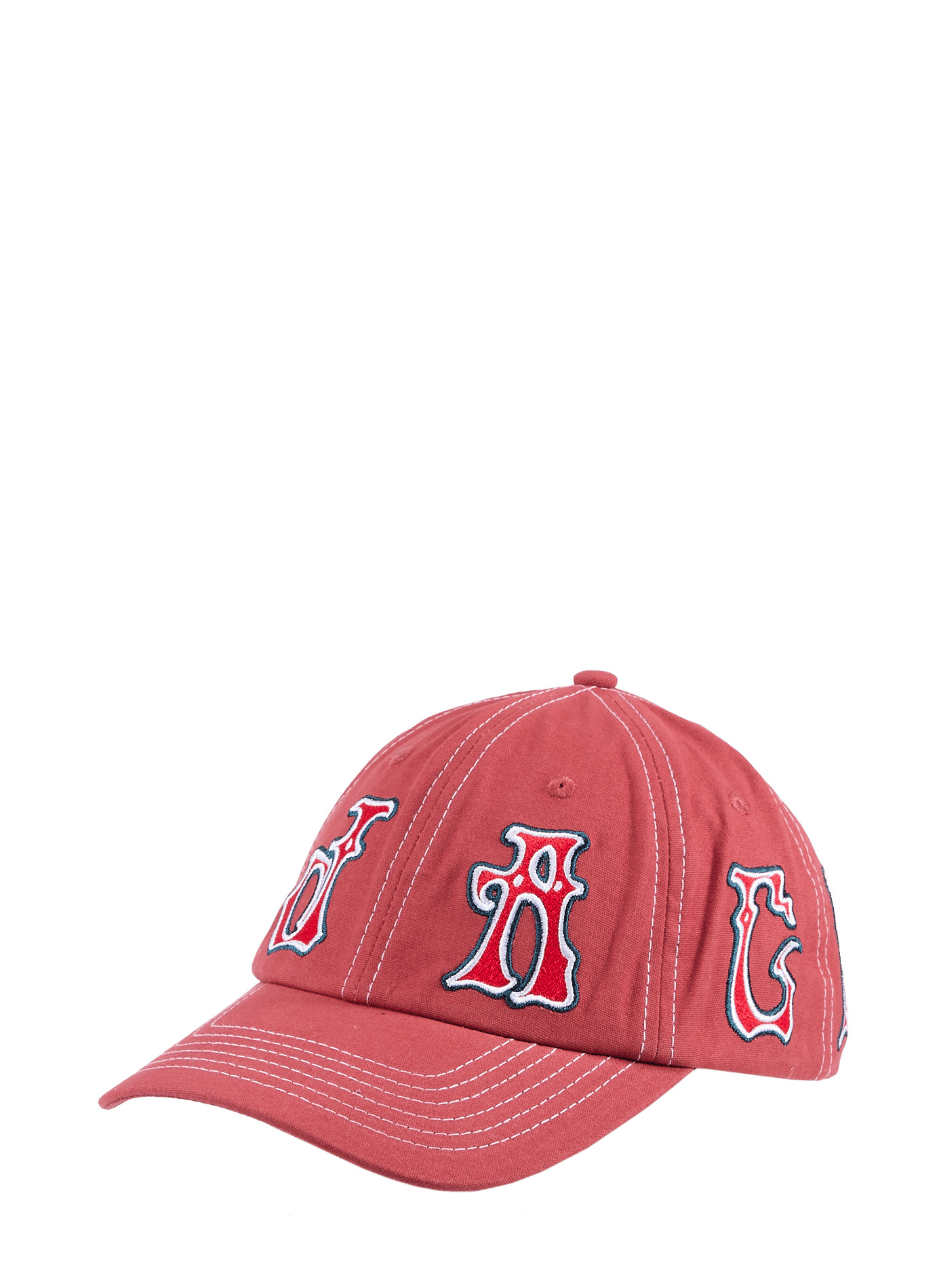 Cotton baseball cap with embroidered logo  JACKER. Red