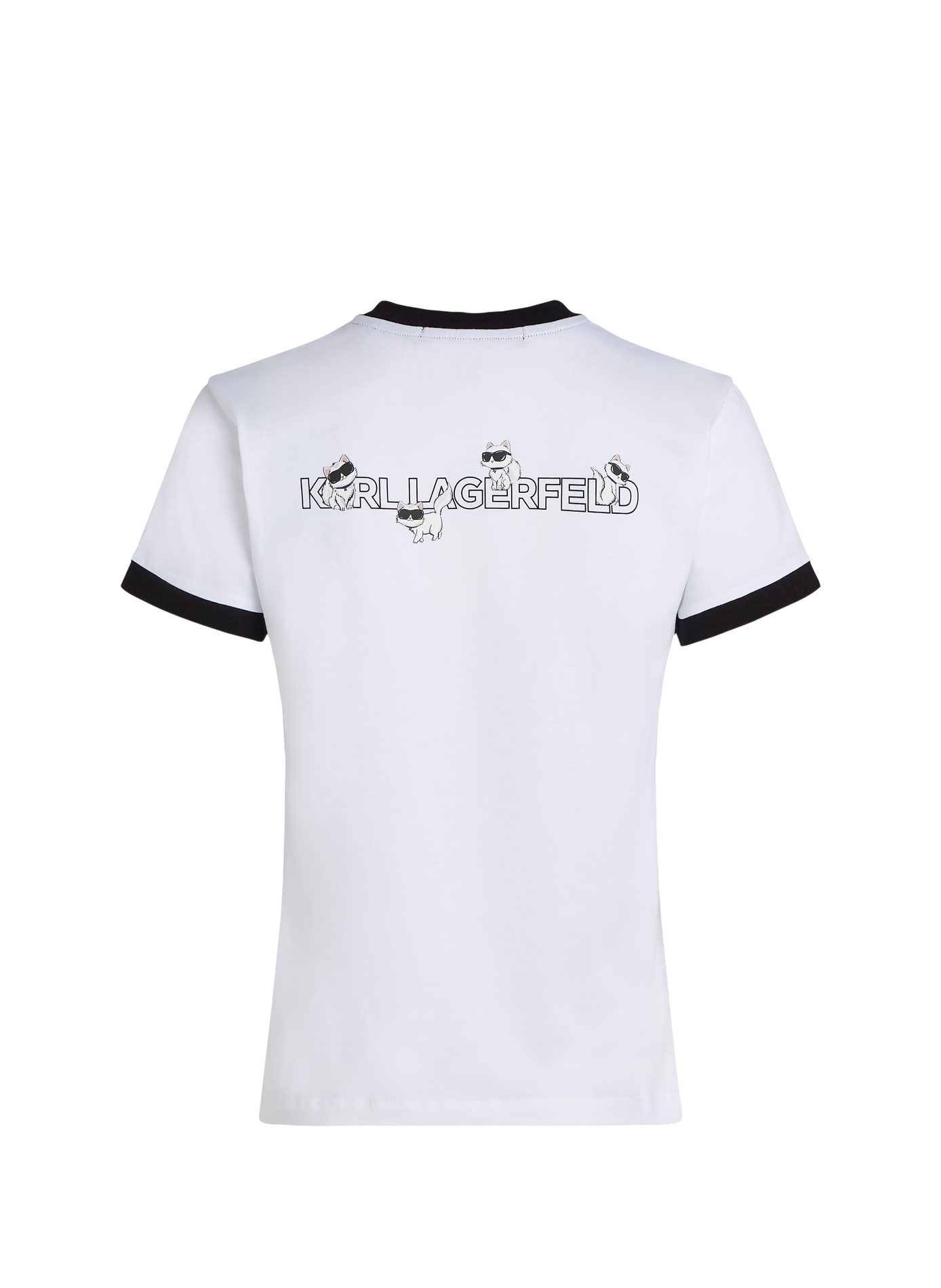 Round neck cotton t-shirt KARL LAGERFELD White