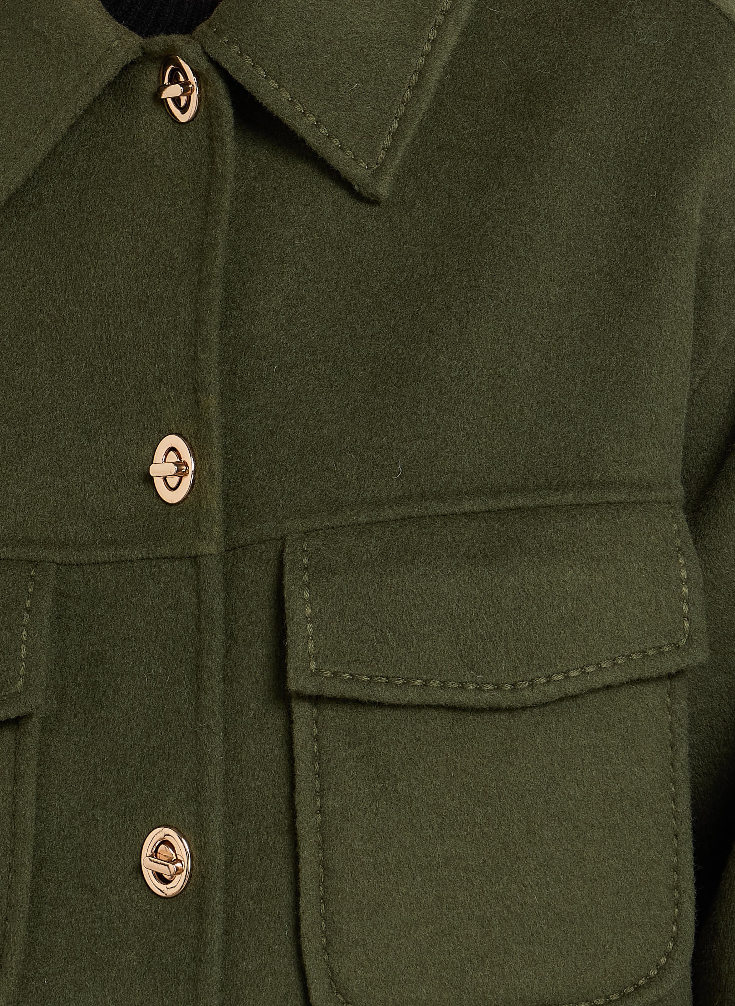Veste droite à col classique en laine mélangée clea MAISON 123 Vert