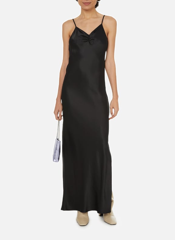 Robe longue satiné Tiany Noir by SAISON 1865 SAISON 1865 Robe longue satiné Tiany Noir