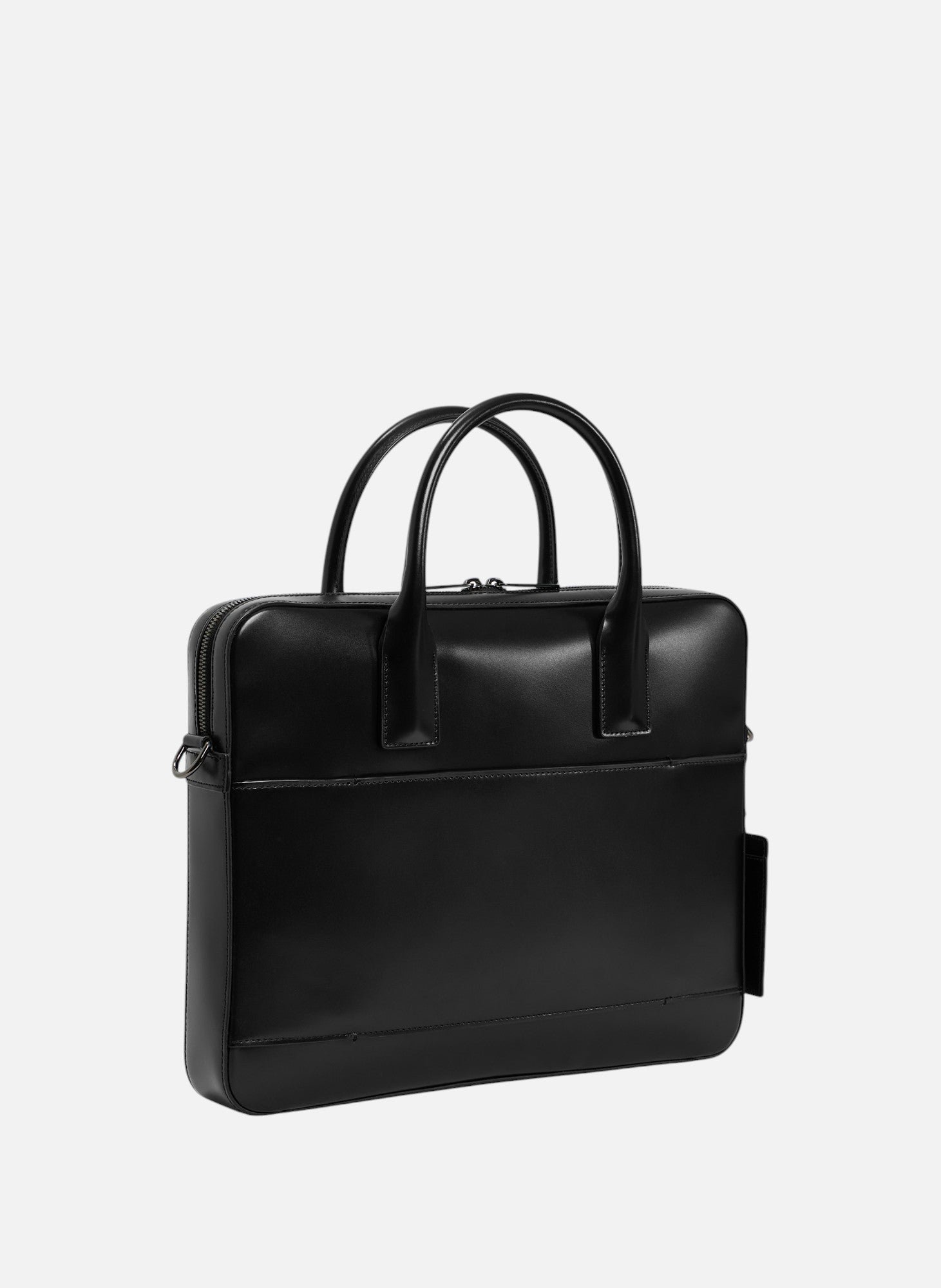 Porte documents slim 14" emile en cuir lisse business effet box LE TANNEUR Noir