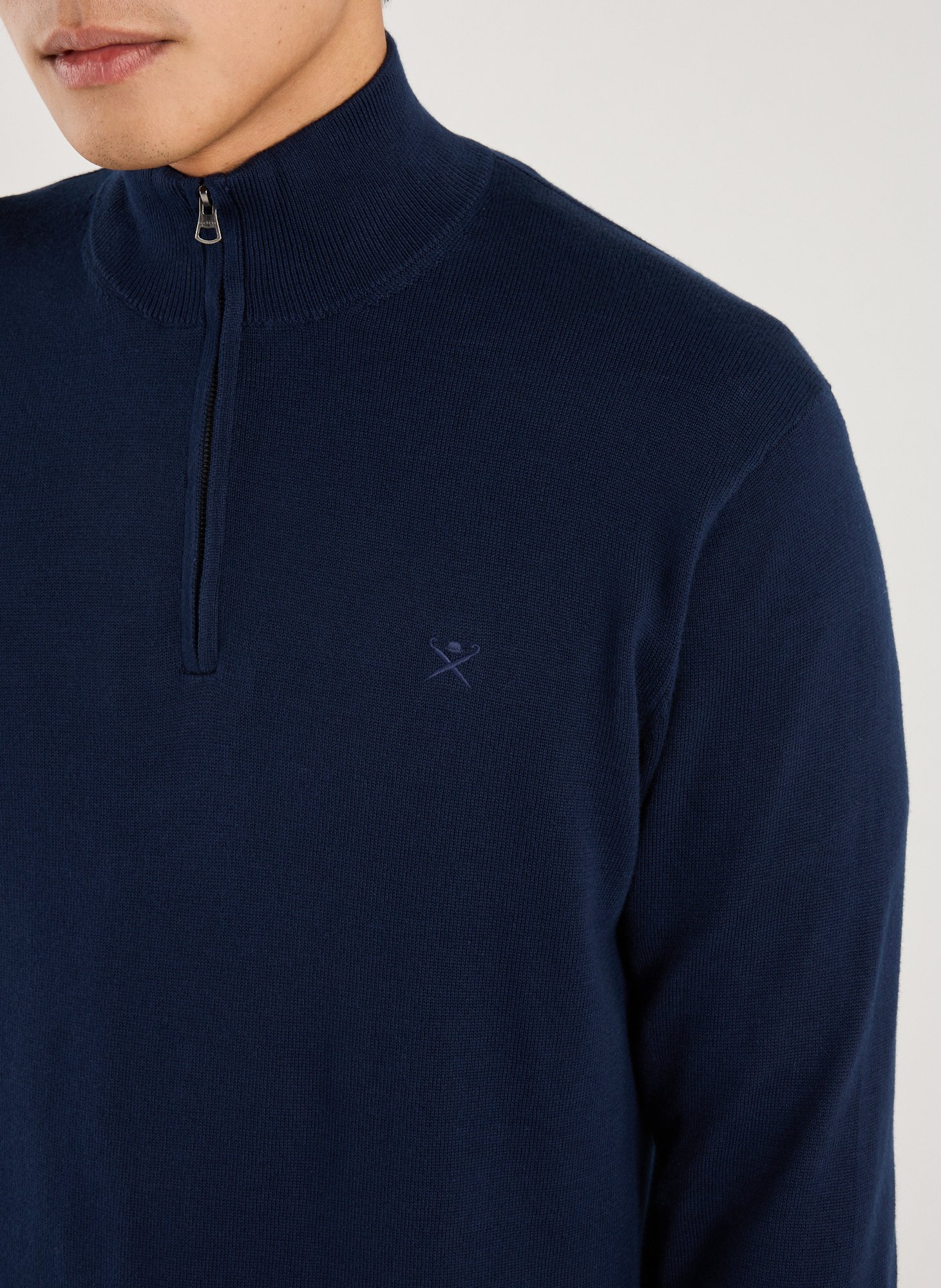 Cotton high-neck jumper HACKETT Blue