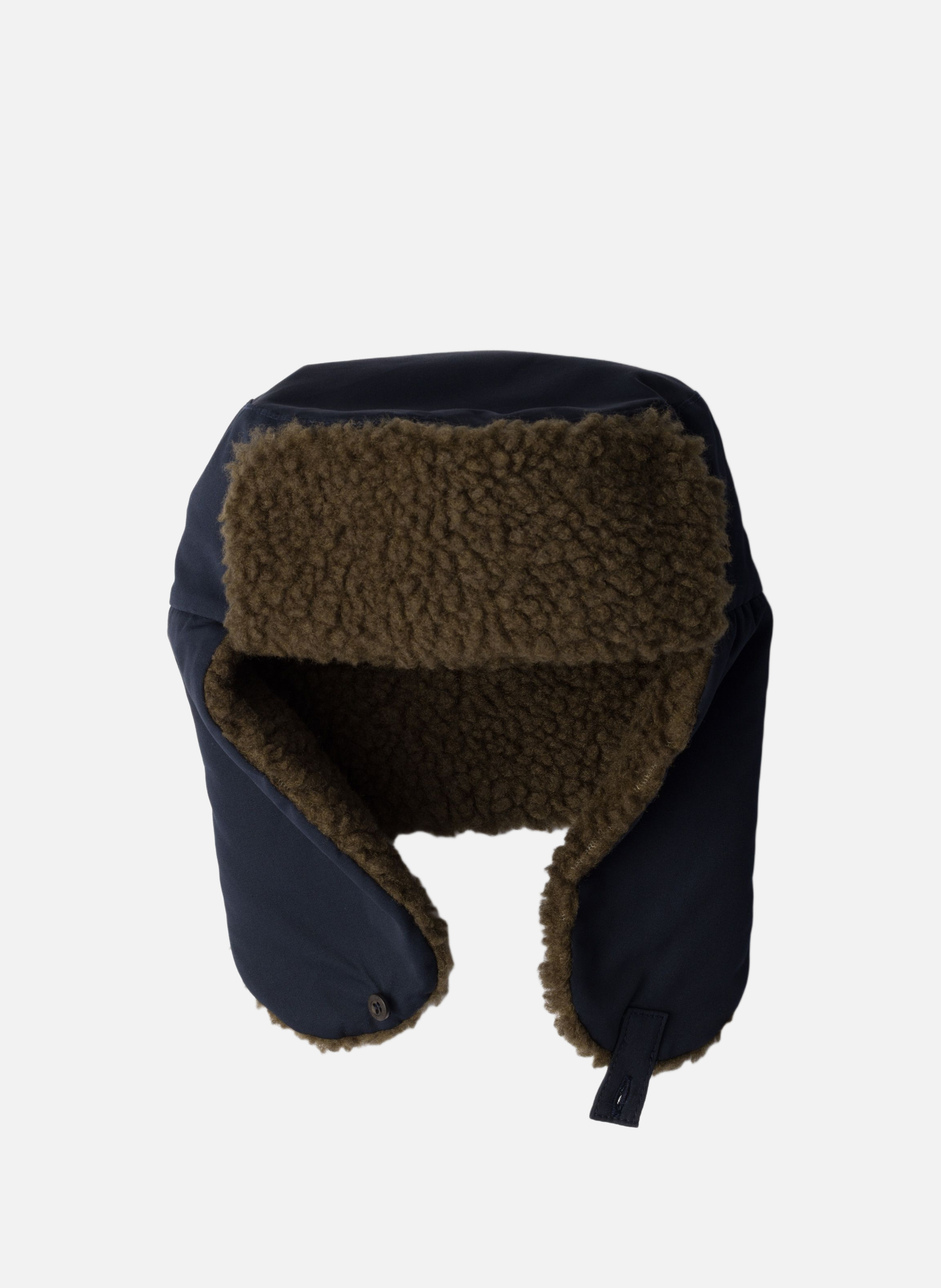 PRADA Chapeau trappeur en popeline avec doublure en pola Bleu