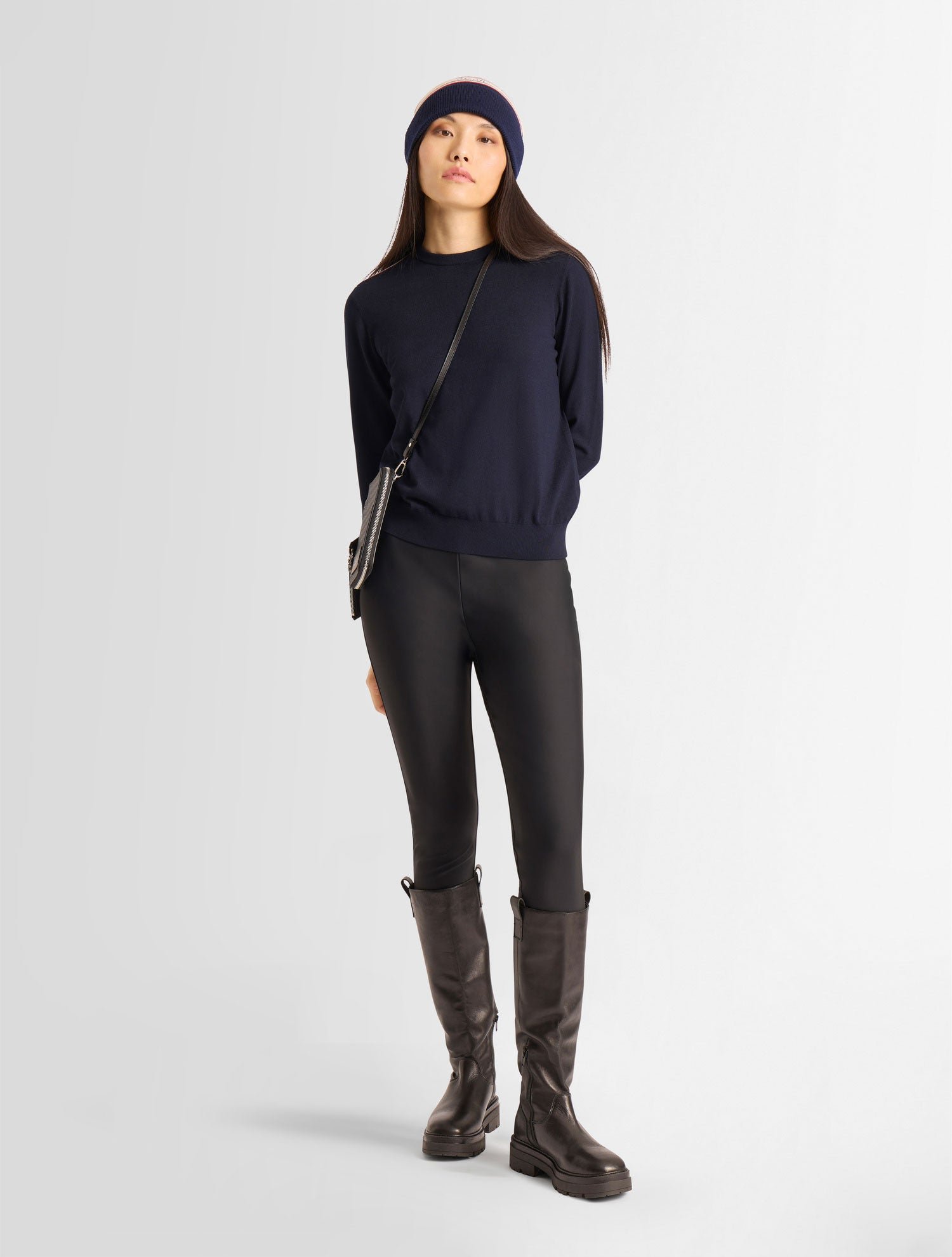 Pull ottavia col rond coupe ajustée FUSALP Bleu