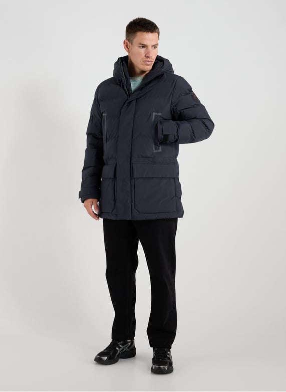 Straight Quinlan quilted hooded puffer jacket | Blue by SAVE THE DUCK Straight Quinlan quilted hooded puffer jacket Blue