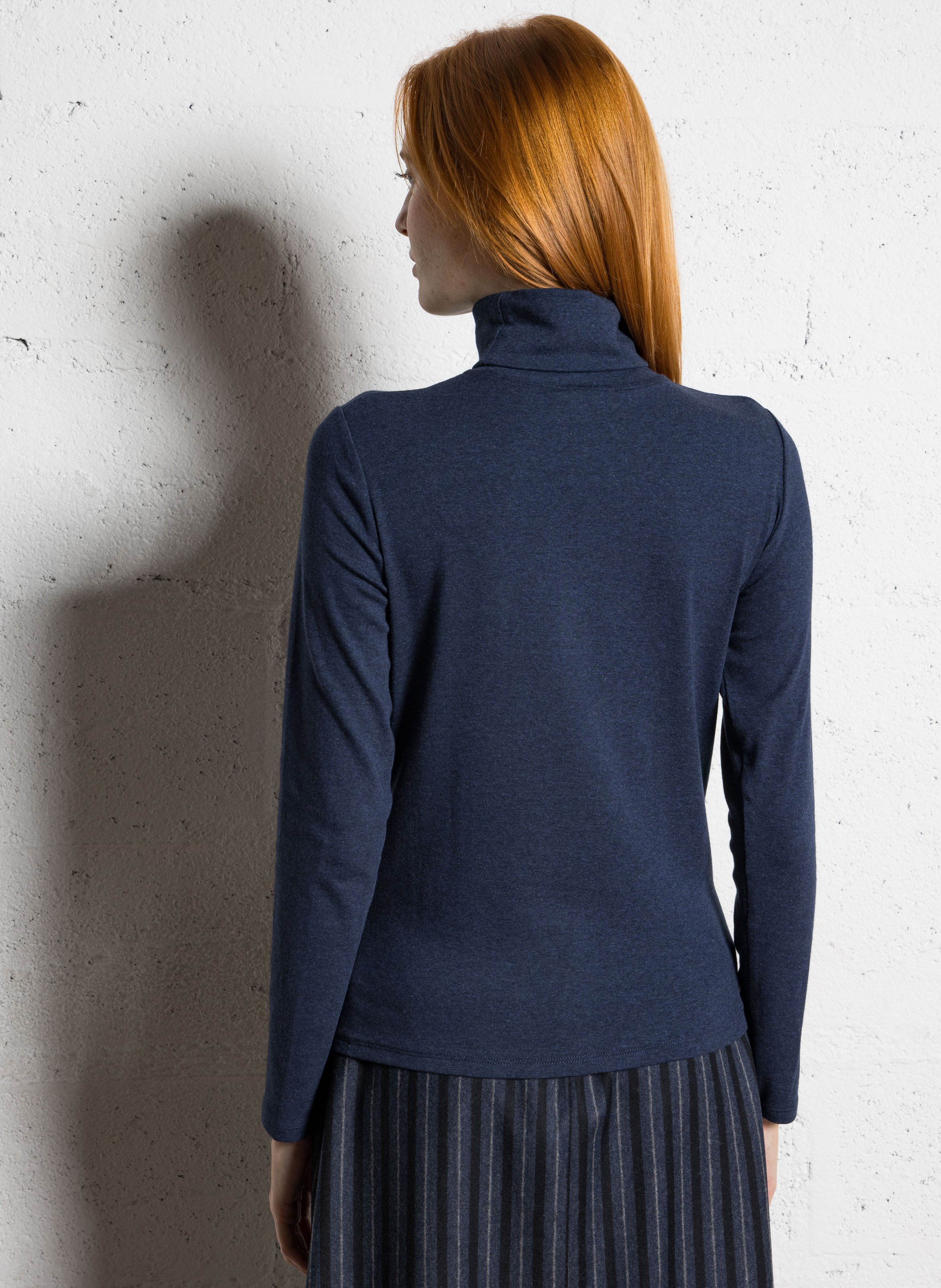 Tee-shirt manches longues fluide à col roulé Ferguie MAISON 123 Bleu