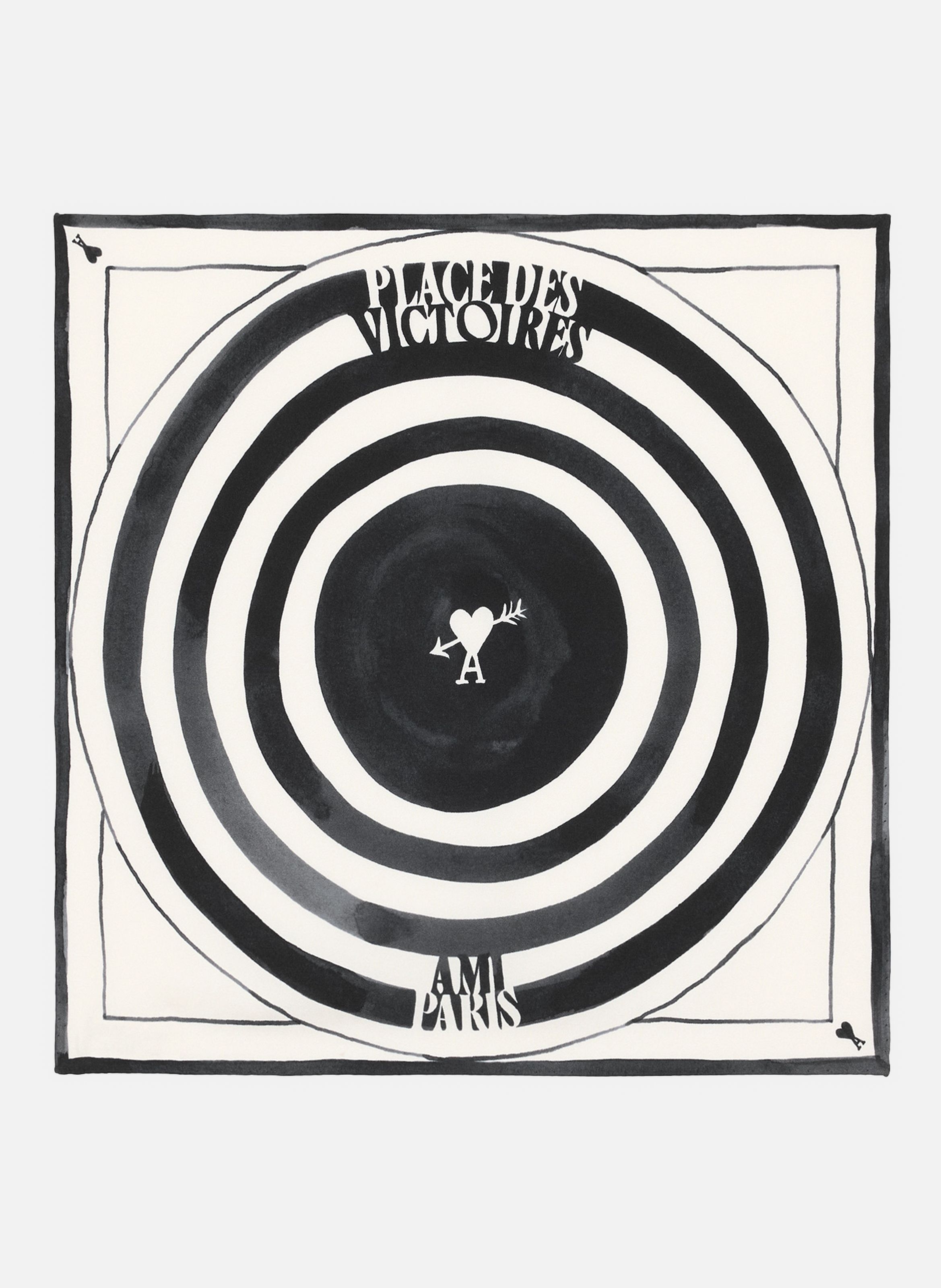 Foulard place des victoires unisexe en soie AMI PARIS Noir