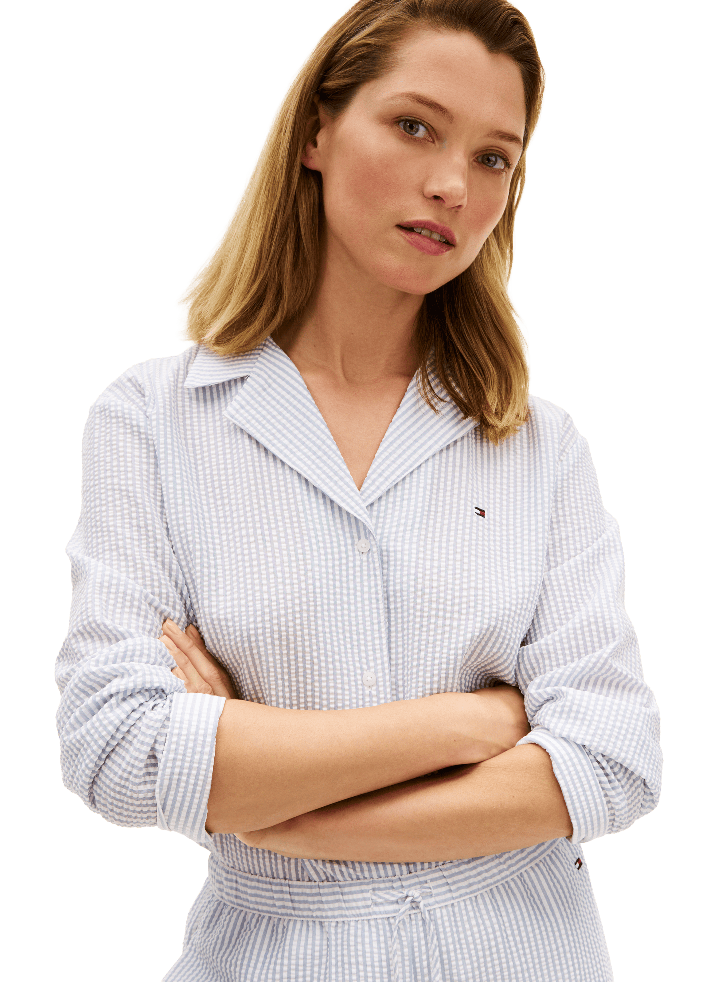 Striped pajama shirt TOMMY HILFIGER Blue