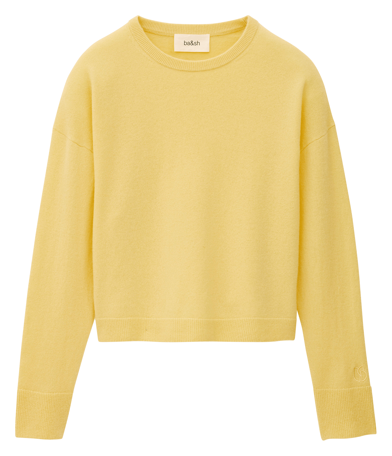 Pull droit col rond en cachemire chaya BA&SH Jaune