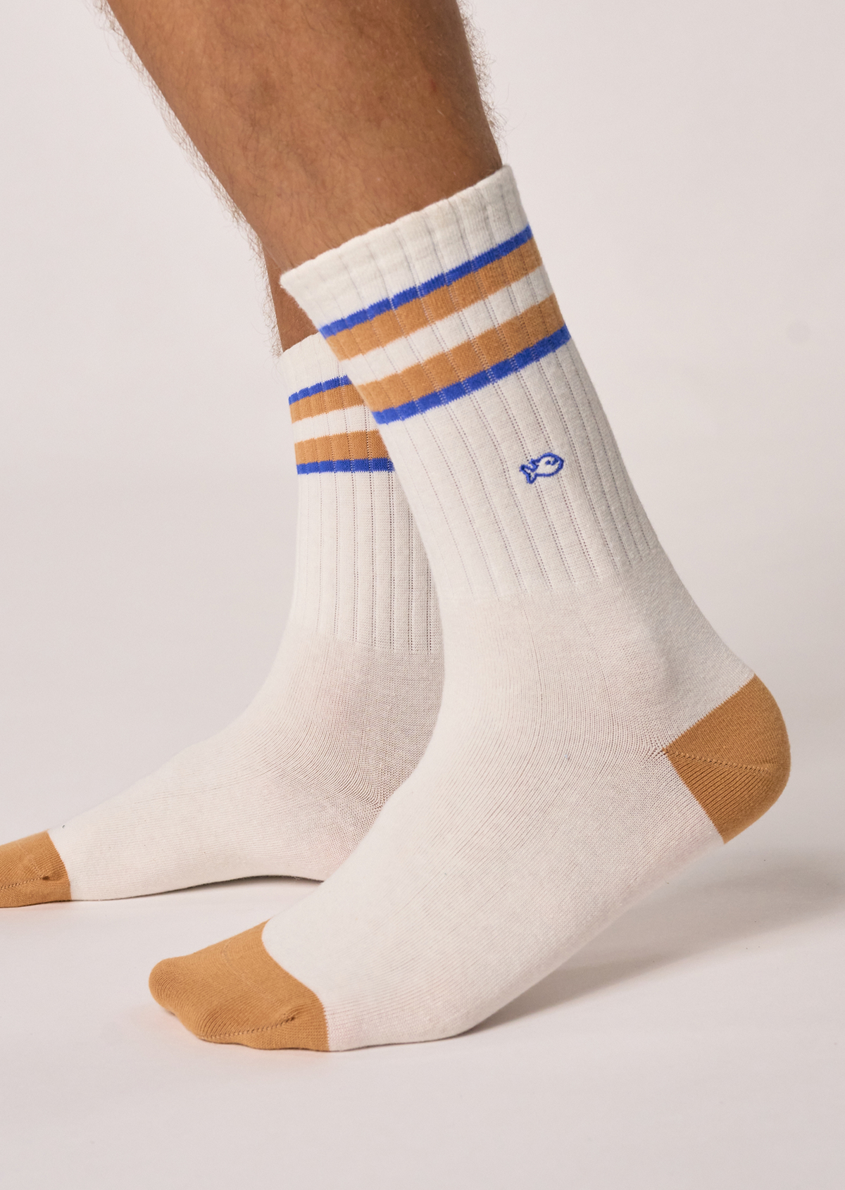 Chaussettes en coton peigné retro BILLYBELT Blanc