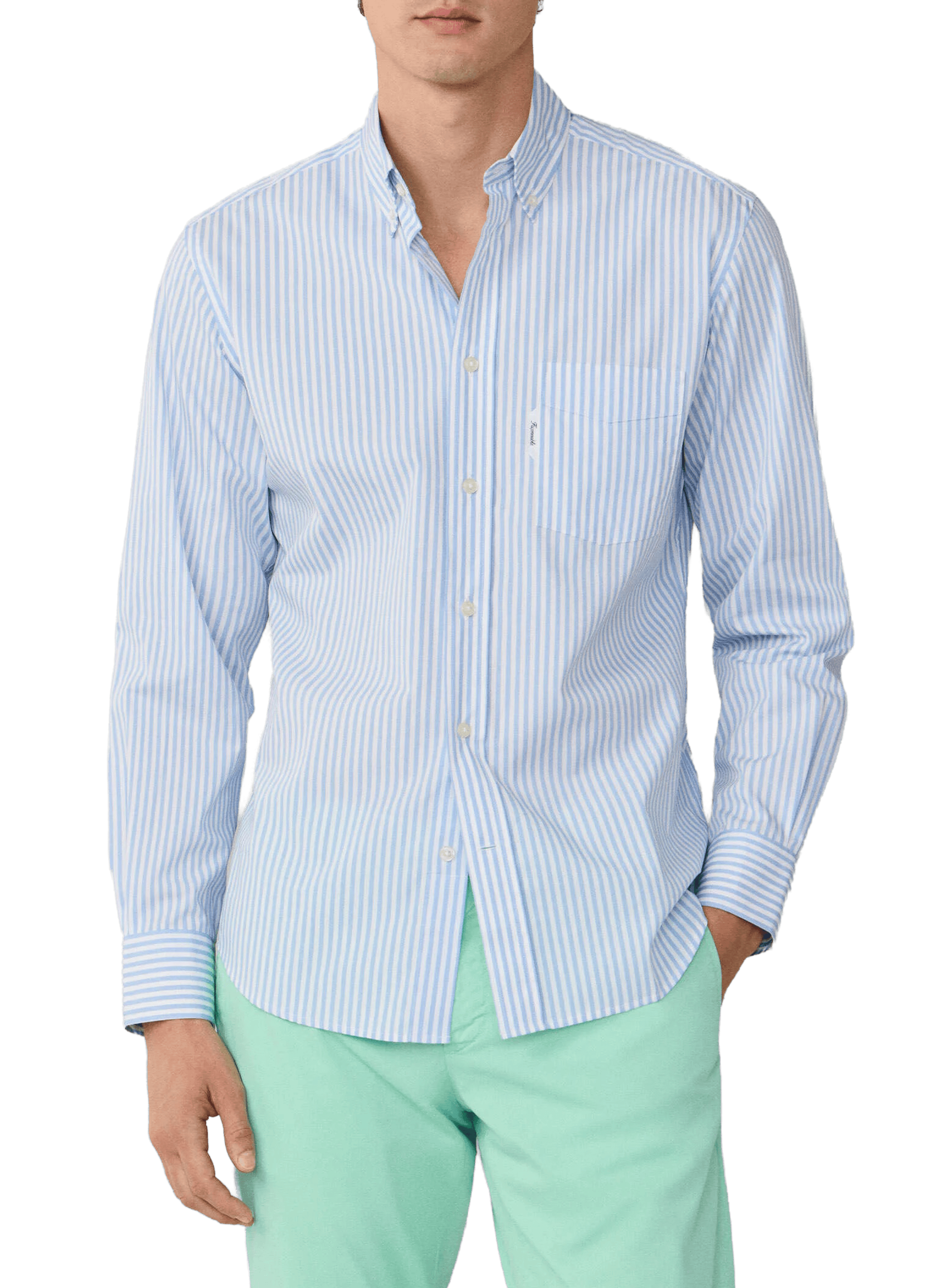 Striped cotton shirt FACONNABLE Blue