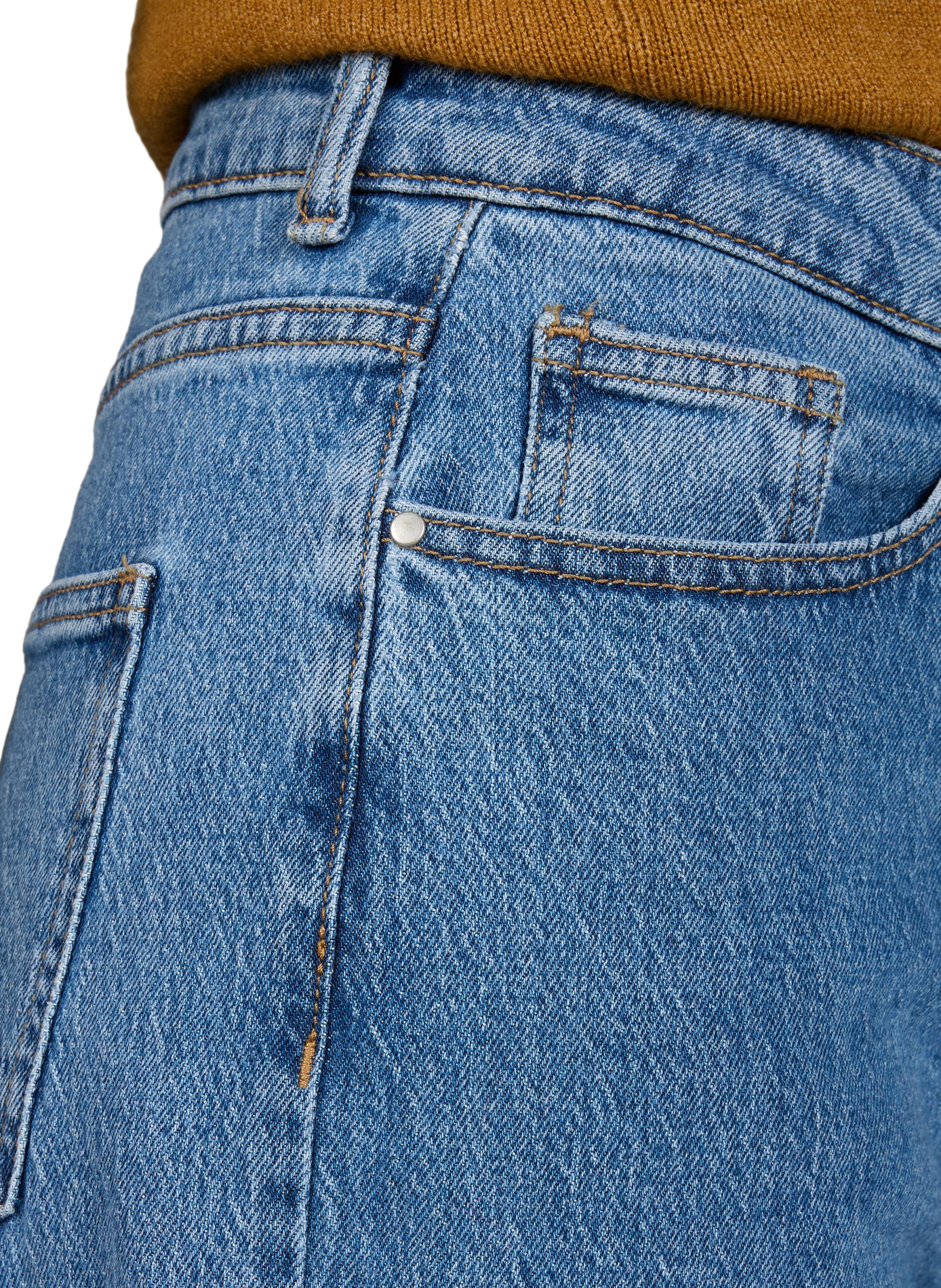 Jean droit en coton VILA Bleu