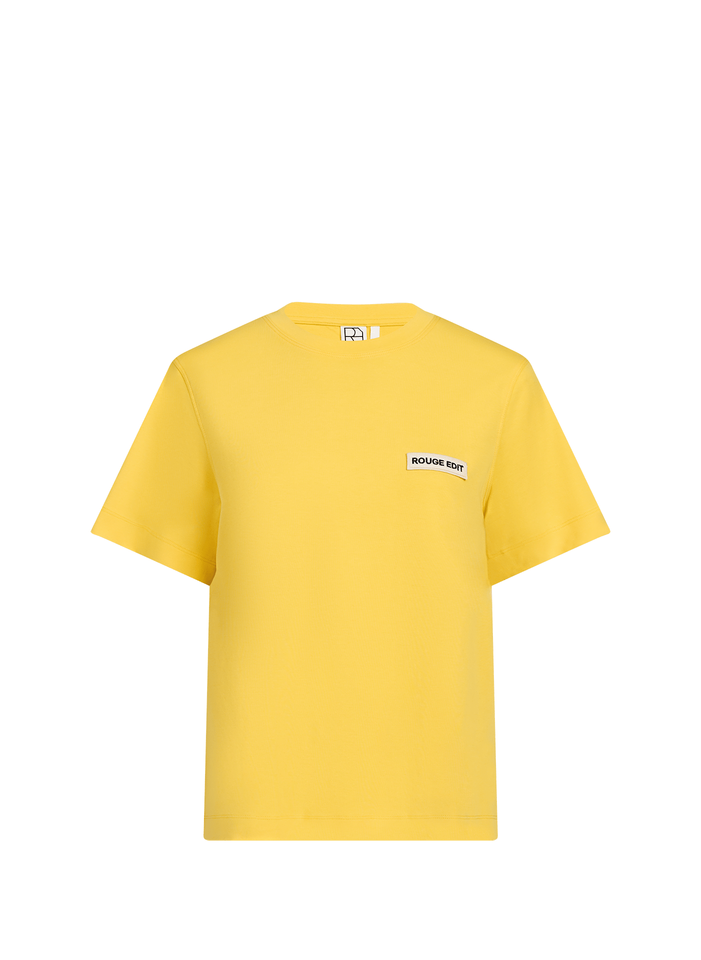 T-shirt broderie logo sur poitrine en coton ROUGE EDIT Jaune