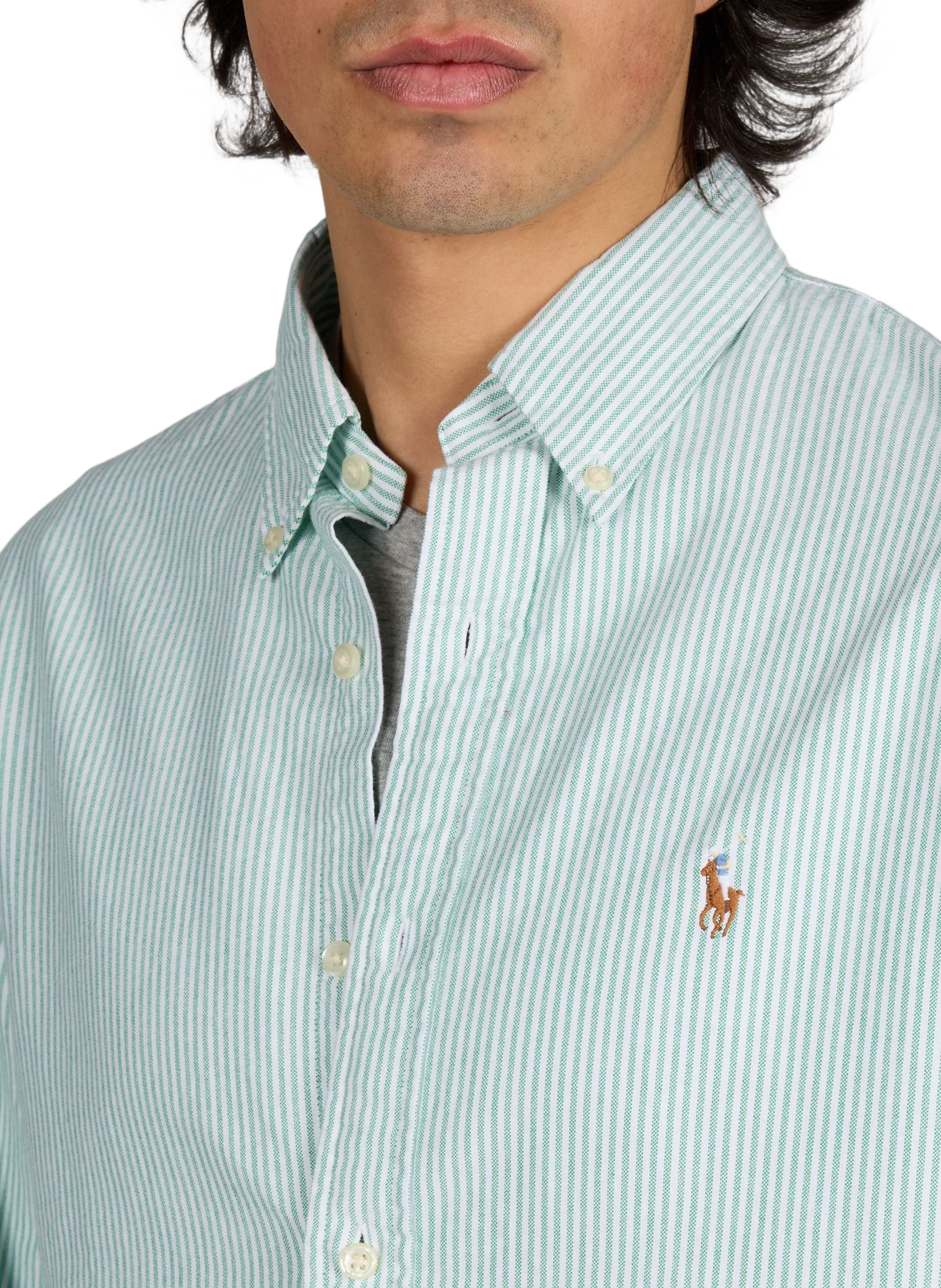 Chemise à rayures en coton  POLO RALPH LAUREN Vert