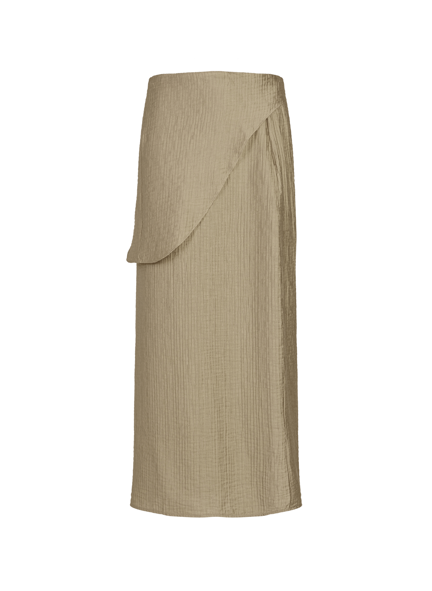 Straight skirt with elasticated waist and tie belt OBJECT Brown