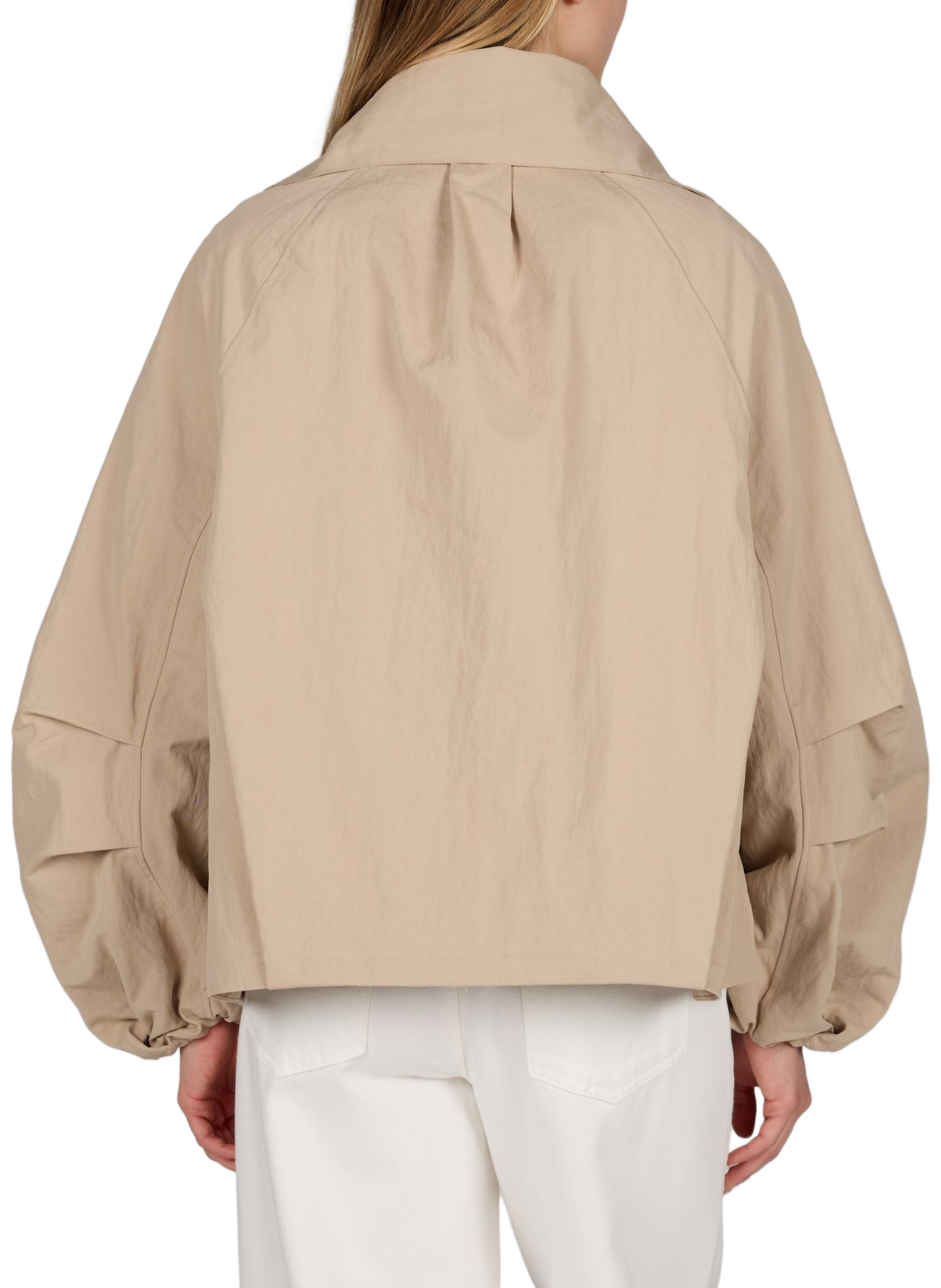 Veste manches bouffantes avec col écharpe amovible OBJECT Beige