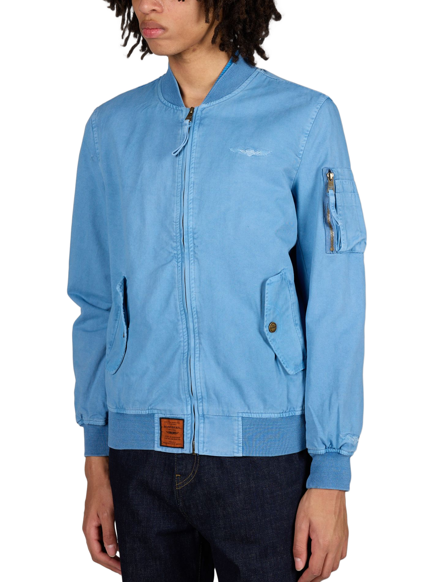 Straight cotton bomber BOMBERS ORIGINAL Blue