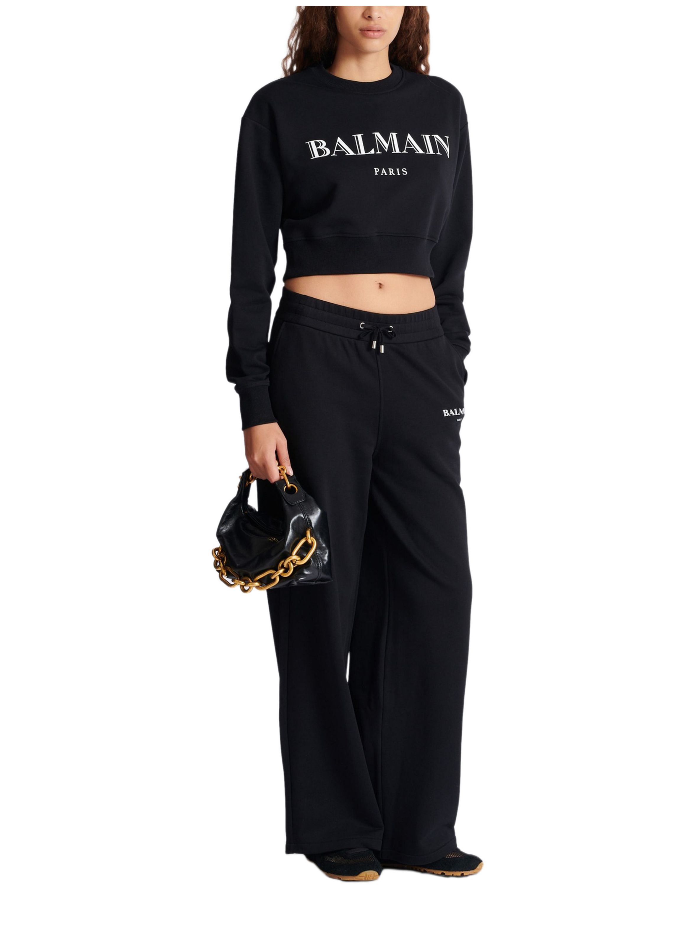 Sweat-shirt à col ras du cou imprimé balmain BALMAIN Noir