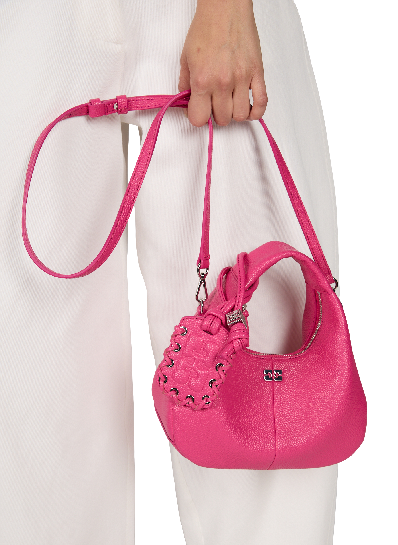 Hobo Mini bag with mirror tag GANNI Pink
