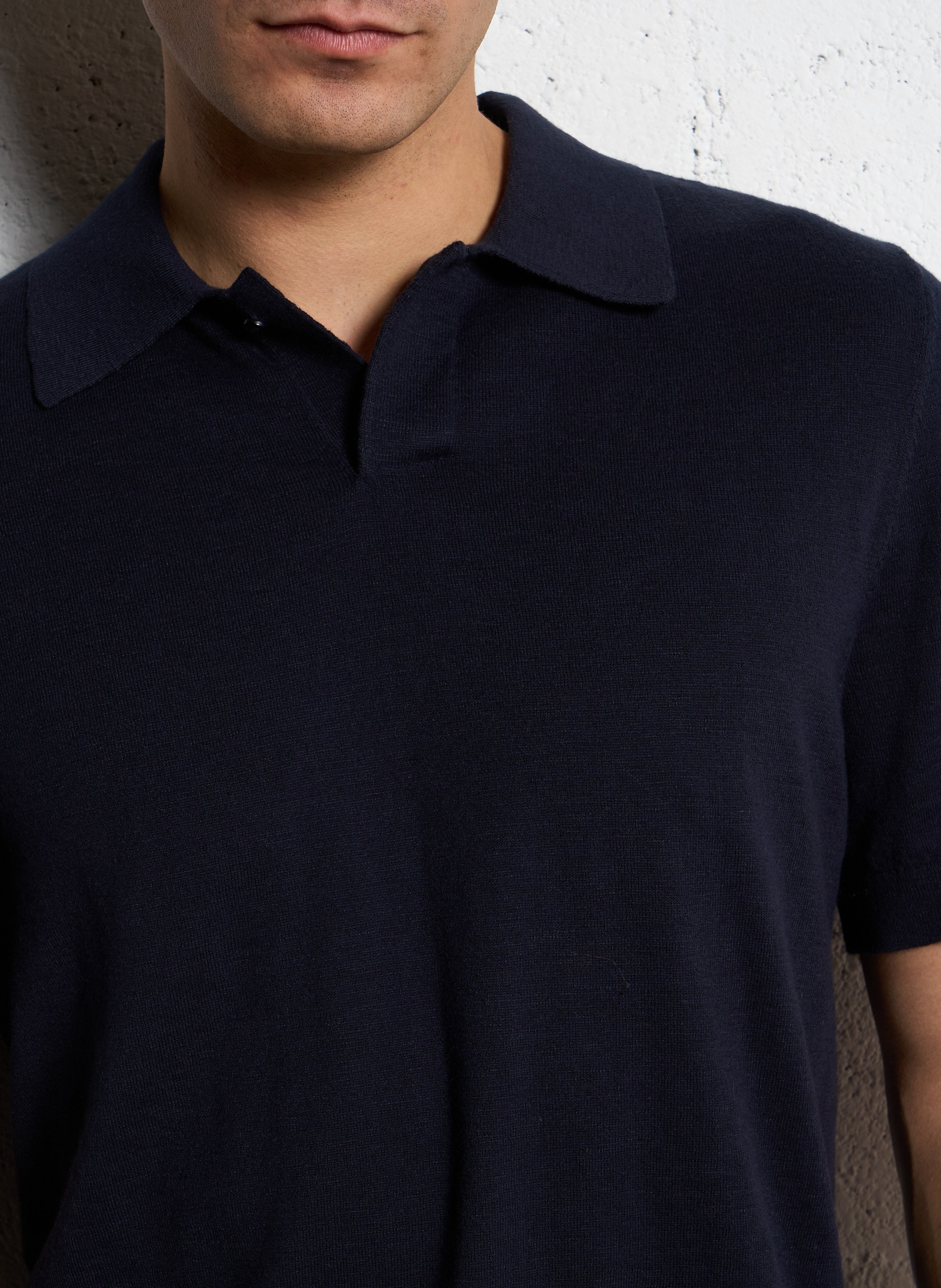 Polo droit en coton mélangé IKKS Bleu