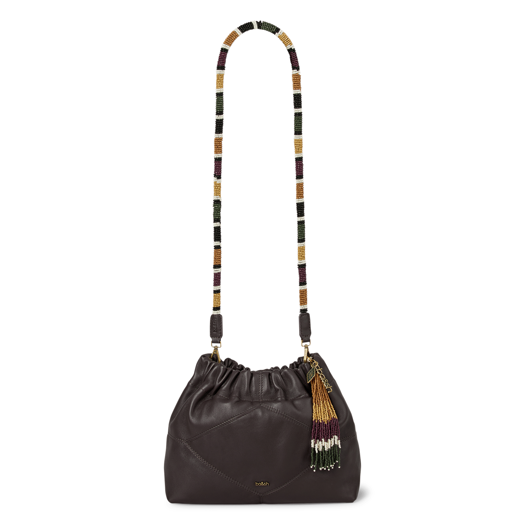 Sac bandoulière en cuir mini june tote BA&SH Marron