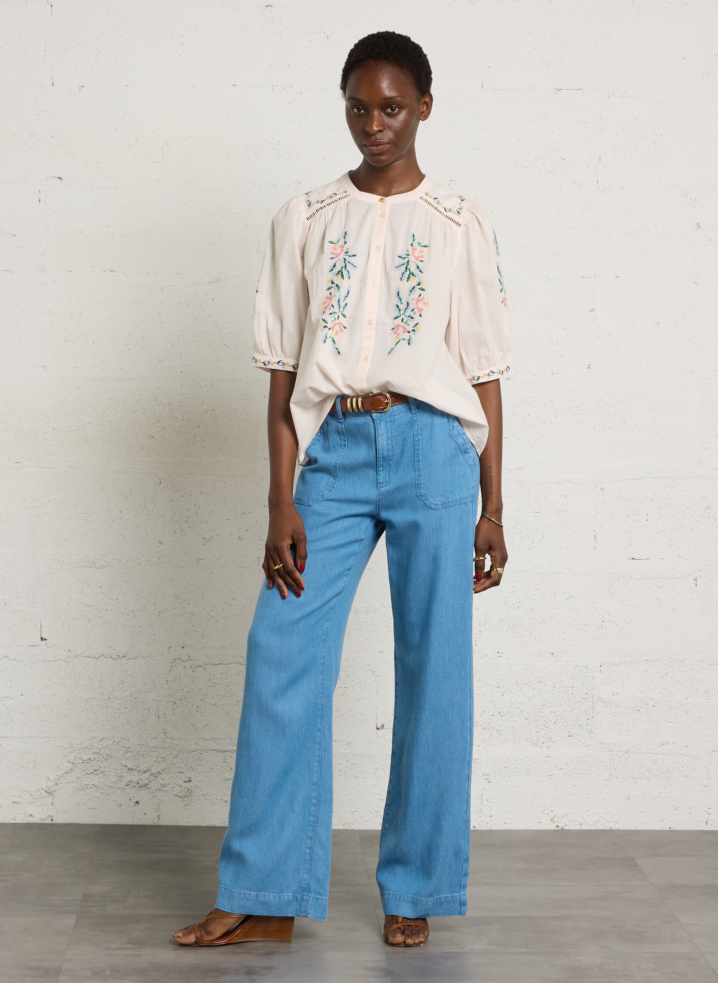 Jean large rachel | Bleu MAISON 123 Femme